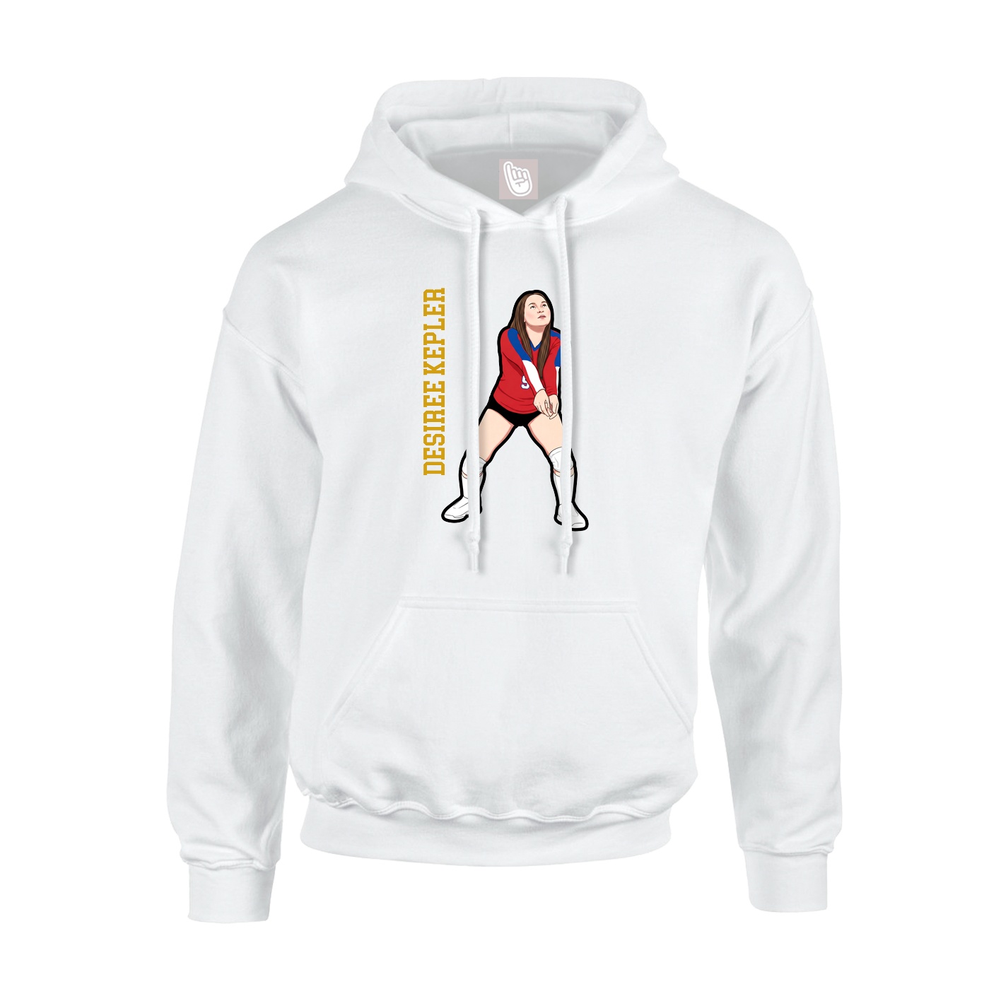 Youth Hoodie — Name Vertical in White
