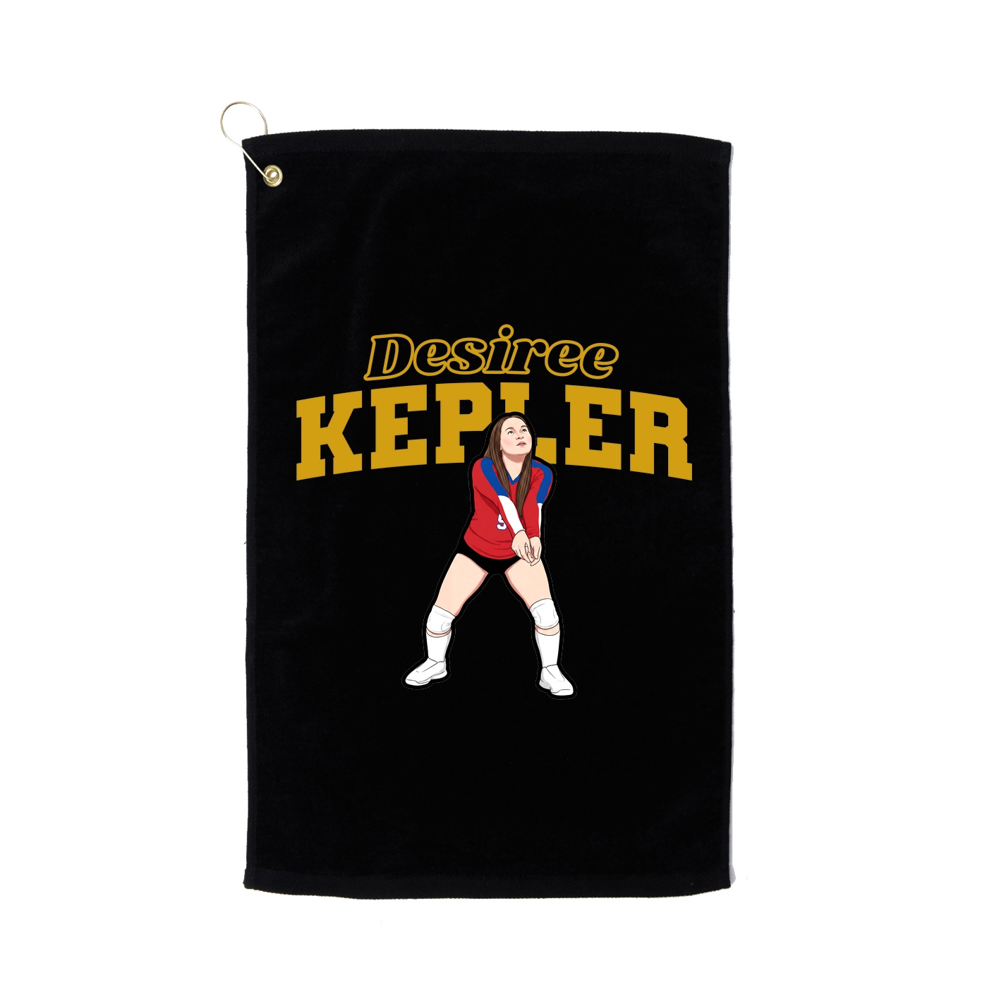 Golf Towel — Name Arch in Black