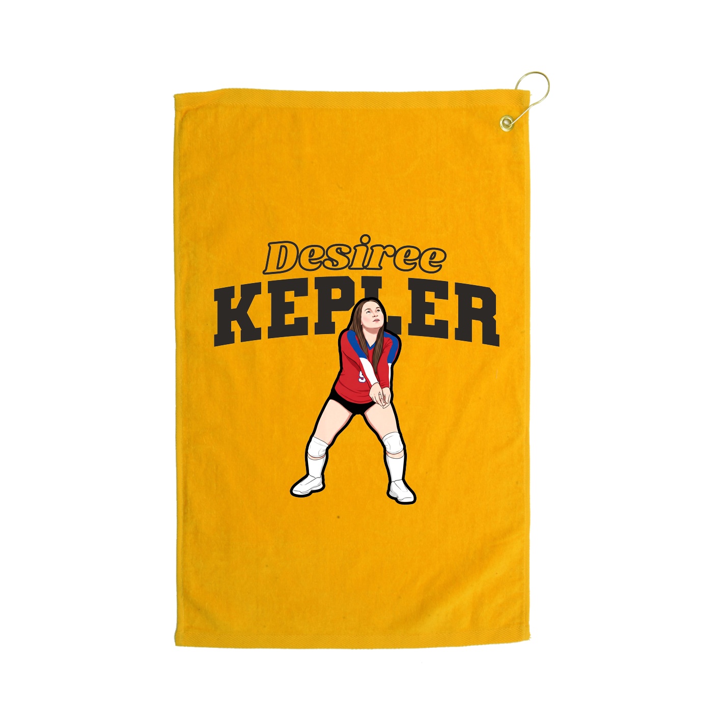 Golf Towel — Name Arch in Gold