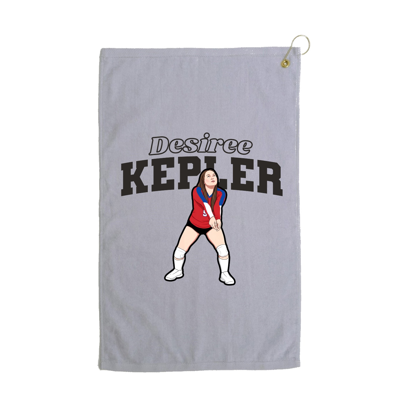 Golf Towel — Name Arch in Grey