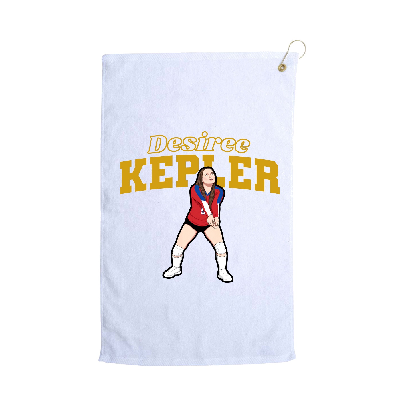 Golf Towel — Name Arch in White