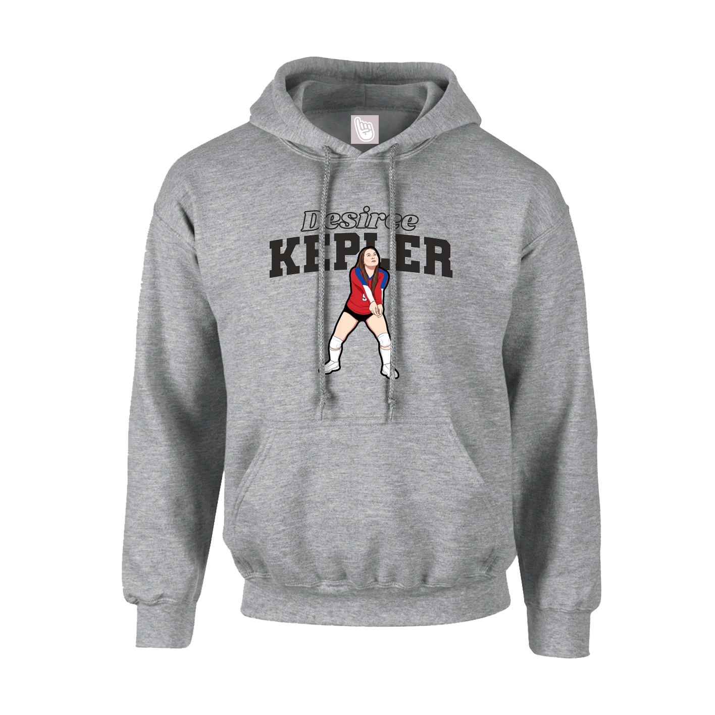 Hoodie — Name Arch in Grey