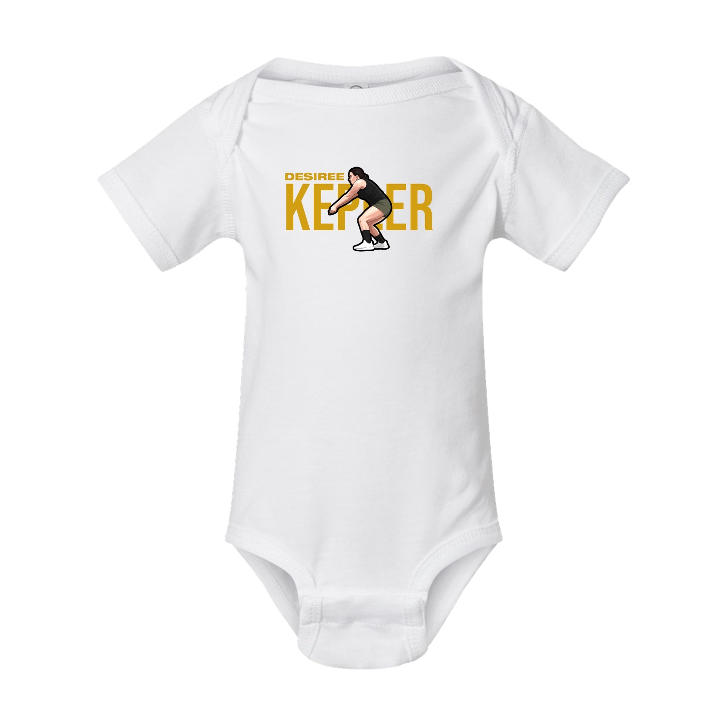 Baby Onesie — Player Name in White