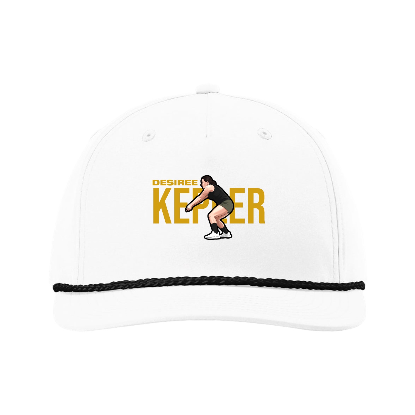 Five-Panel Classic Rope Cap — Player Name in White