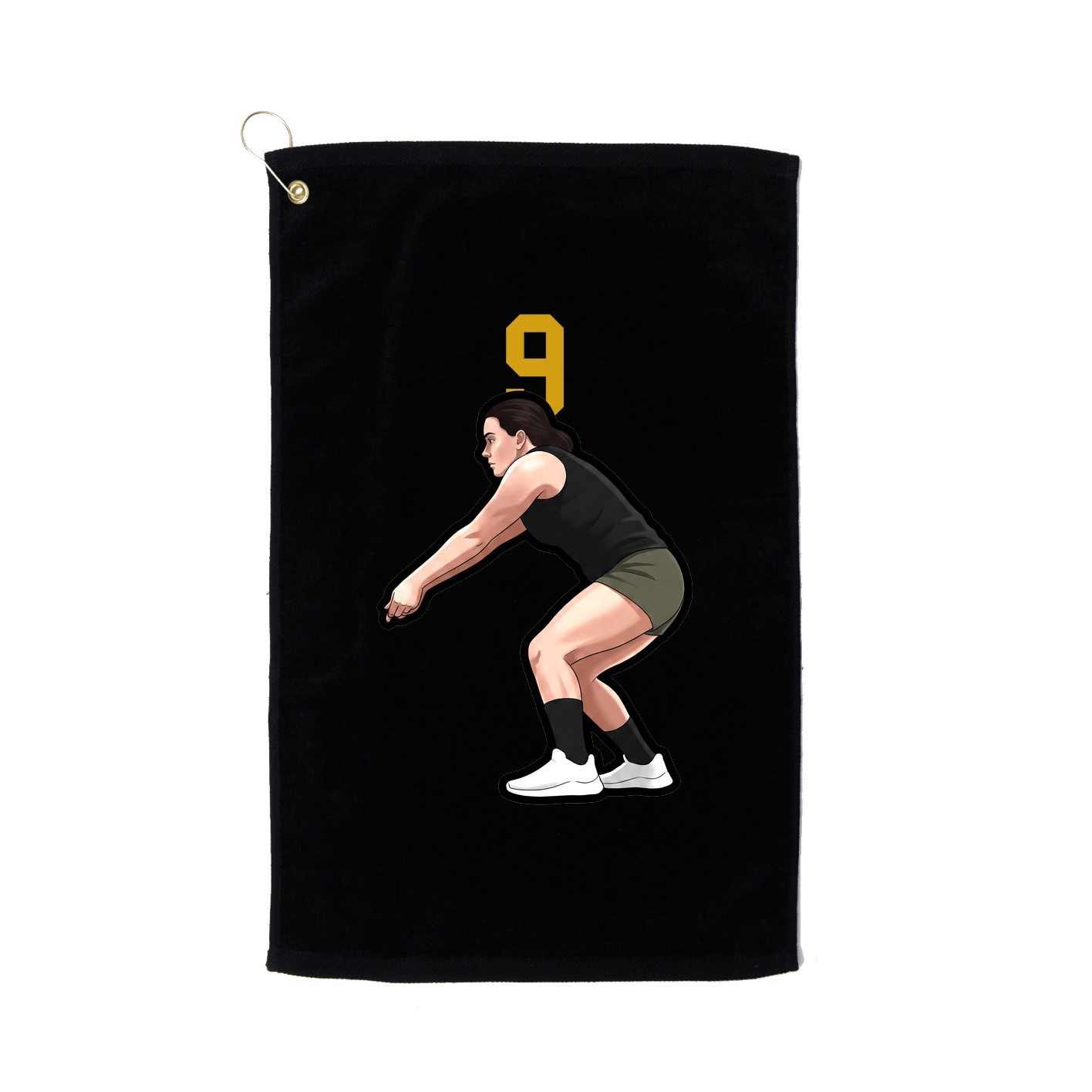 Golf Towel — Number Top in Black