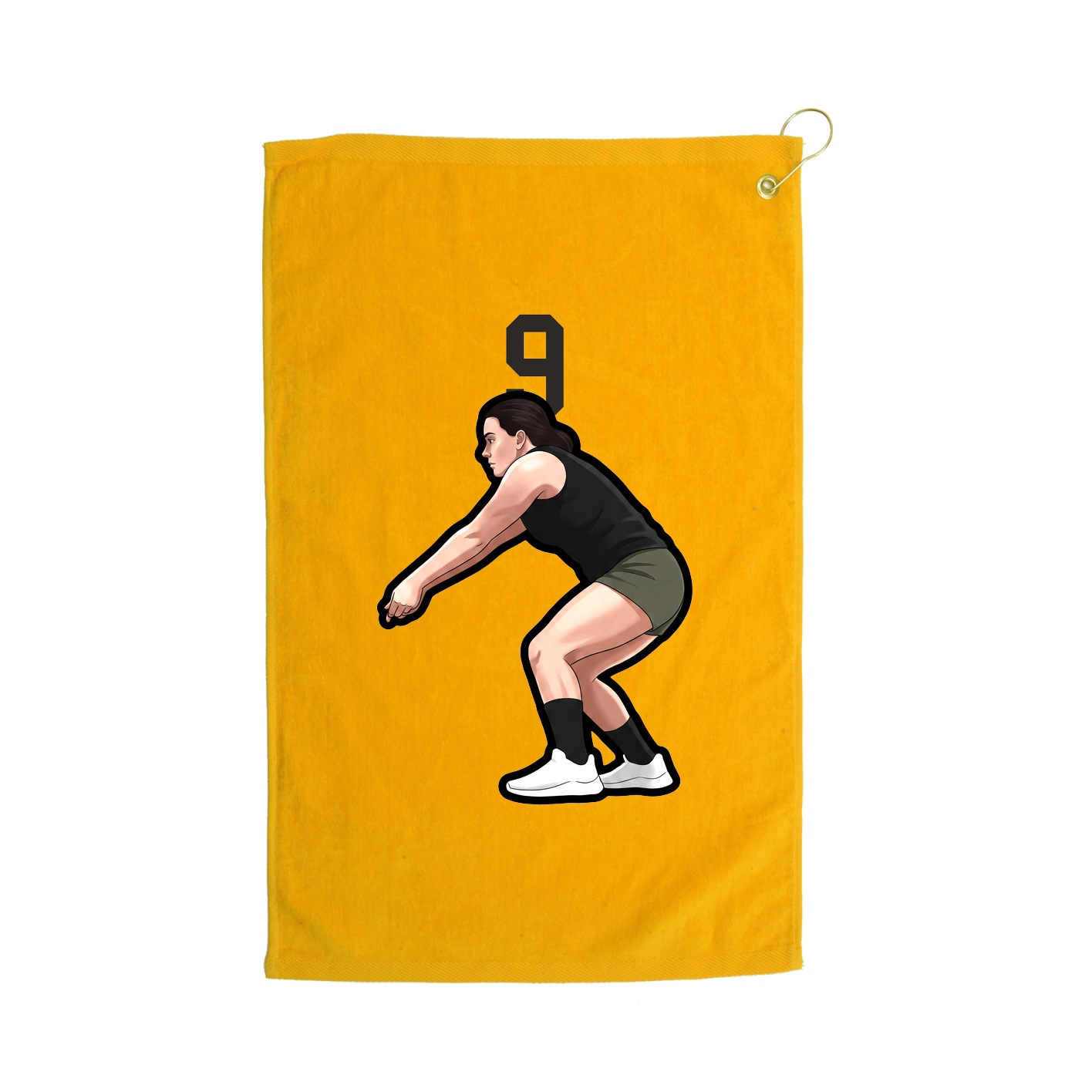 Golf Towel — Number Top in Gold