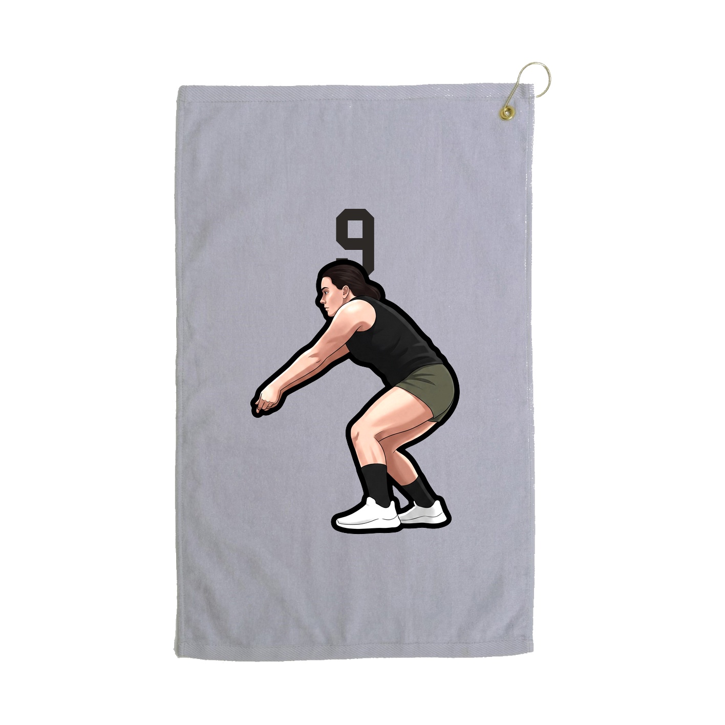 Golf Towel — Number Top in Grey