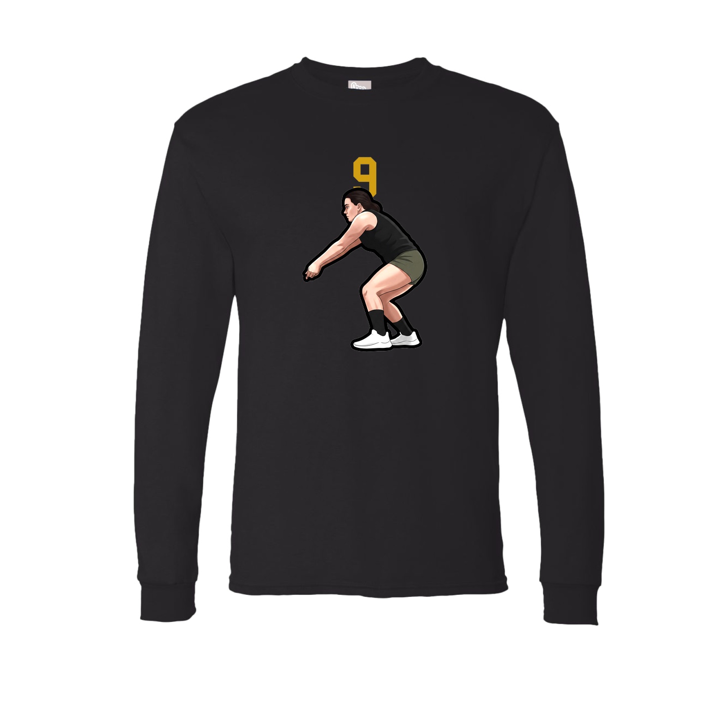 Long Sleeve Tee — Number Top in Black