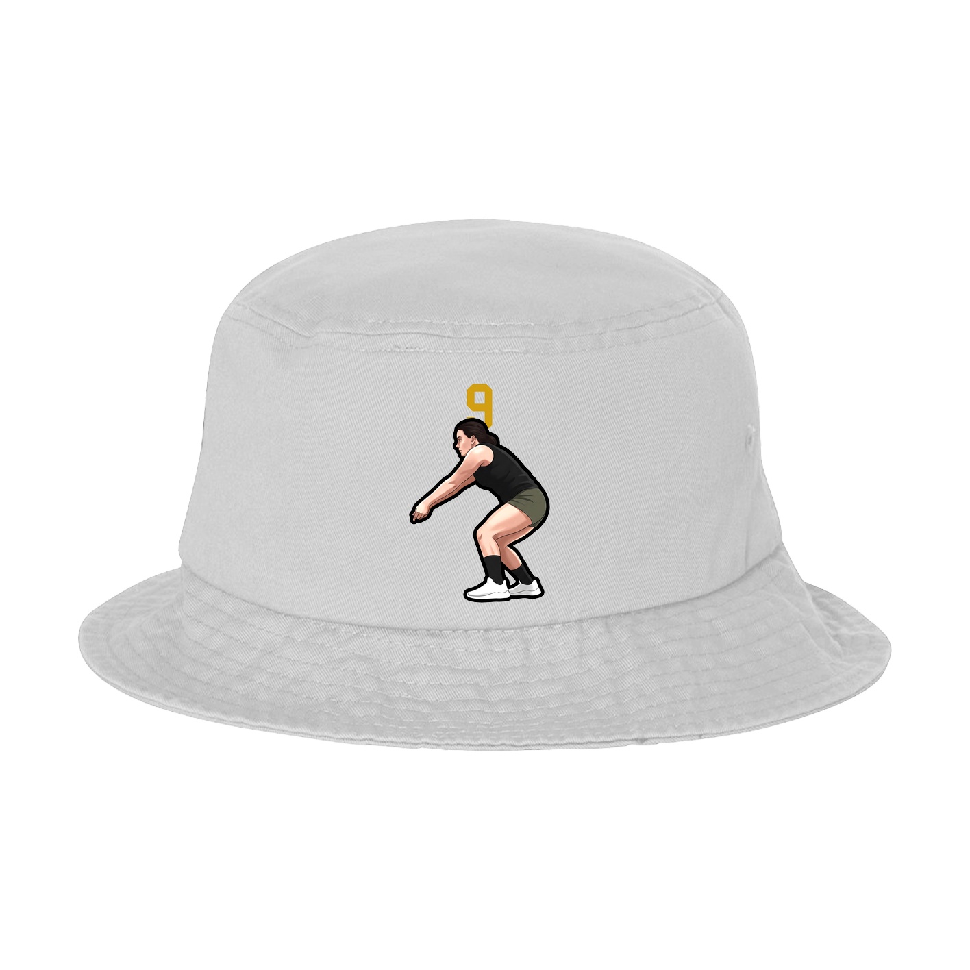 Bucket Cap — Number Top in White