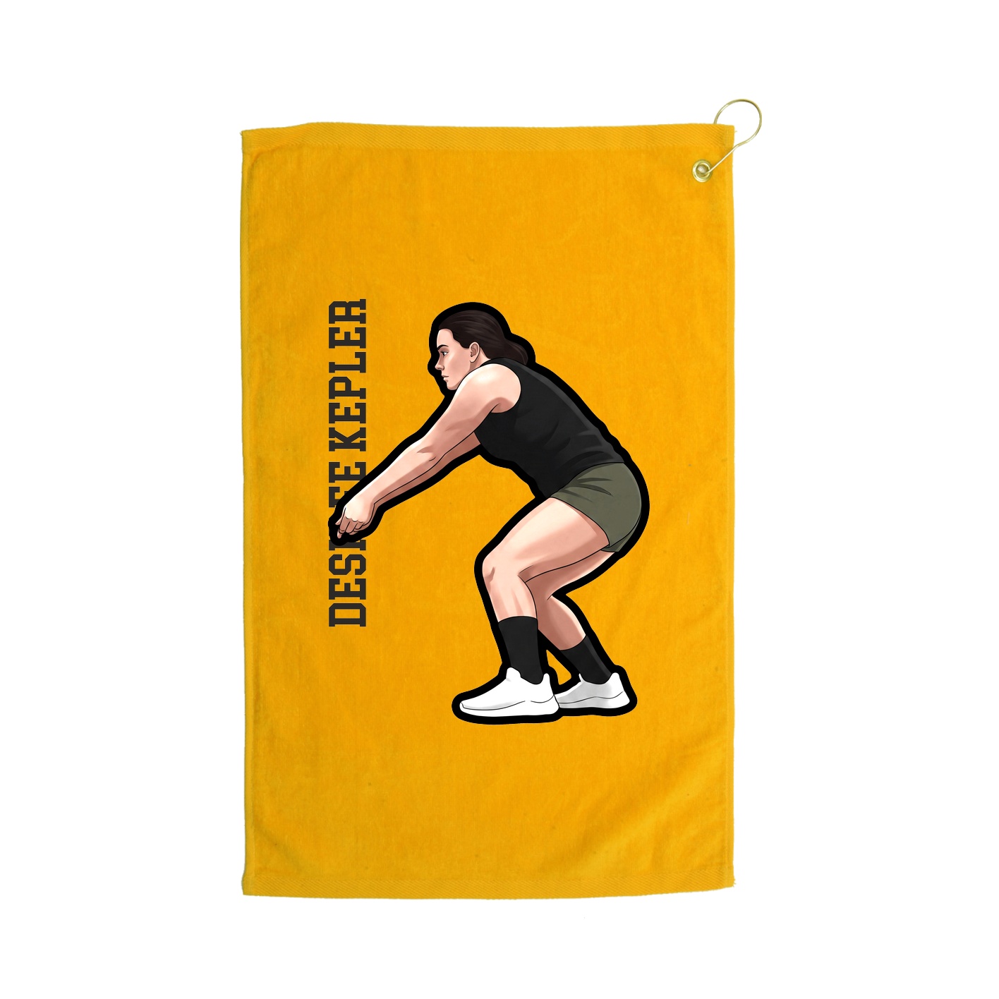 Golf Towel — Name Vertical in Gold