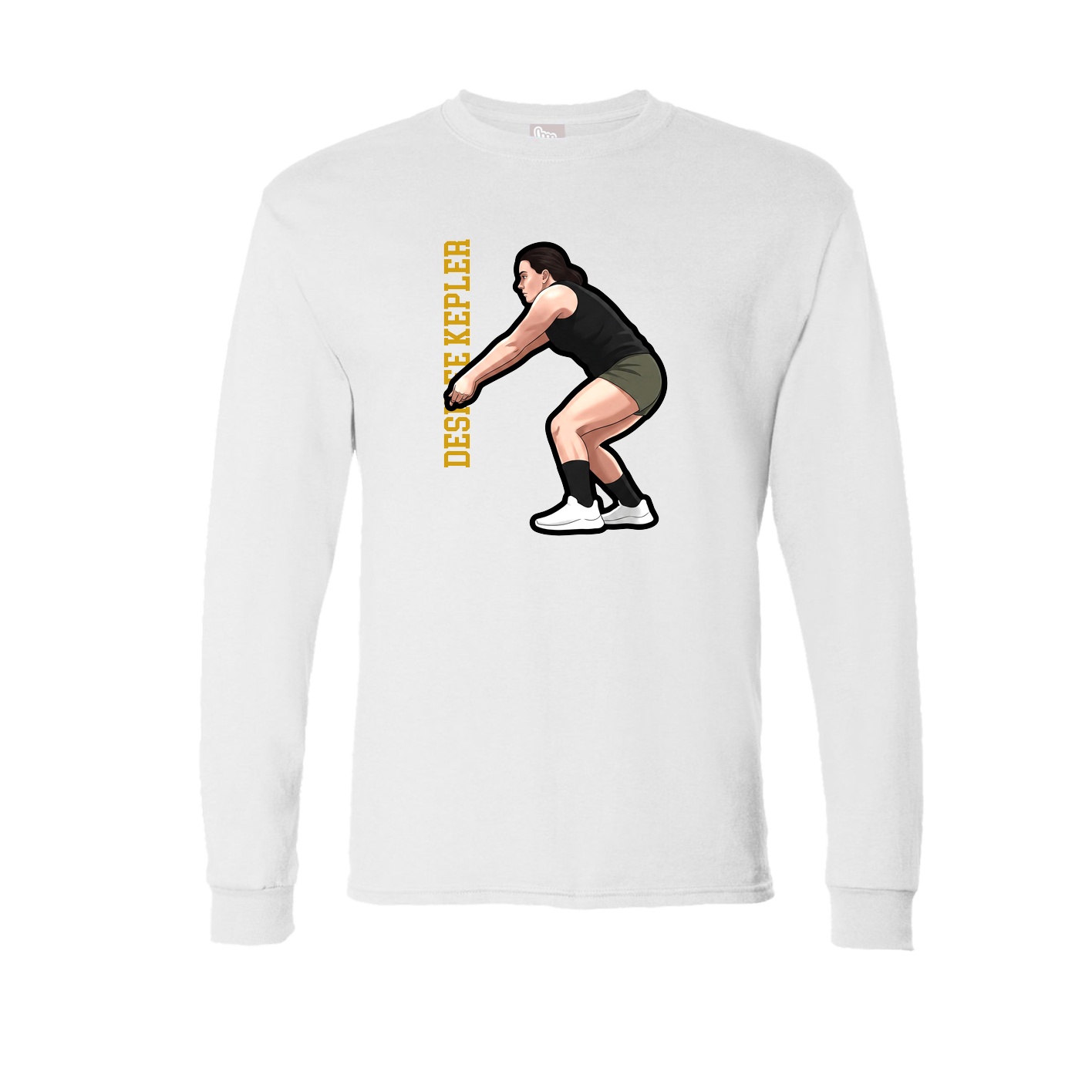 Long Sleeve Tee — Name Vertical in White