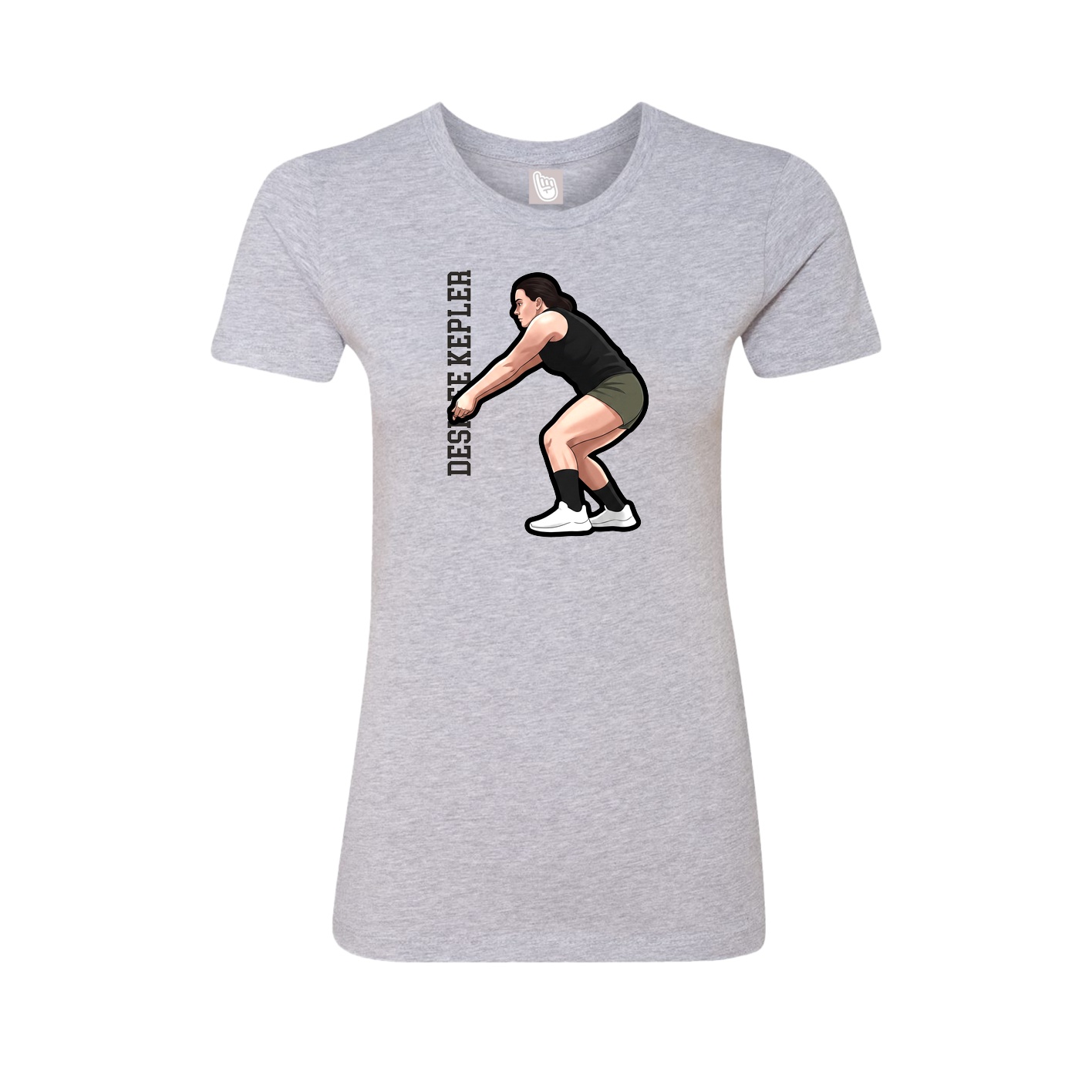 Womens Tee — Name Vertical in Grey