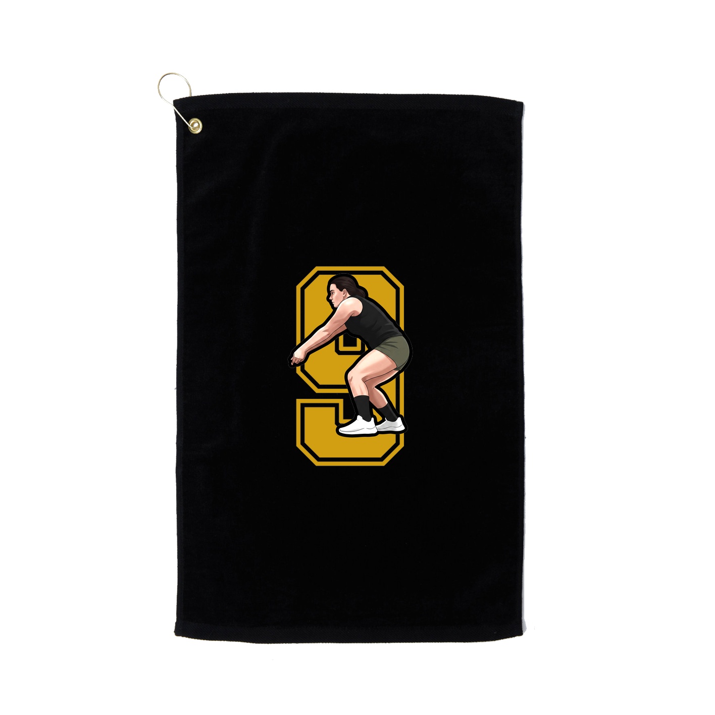 Golf Towel — Number in Black