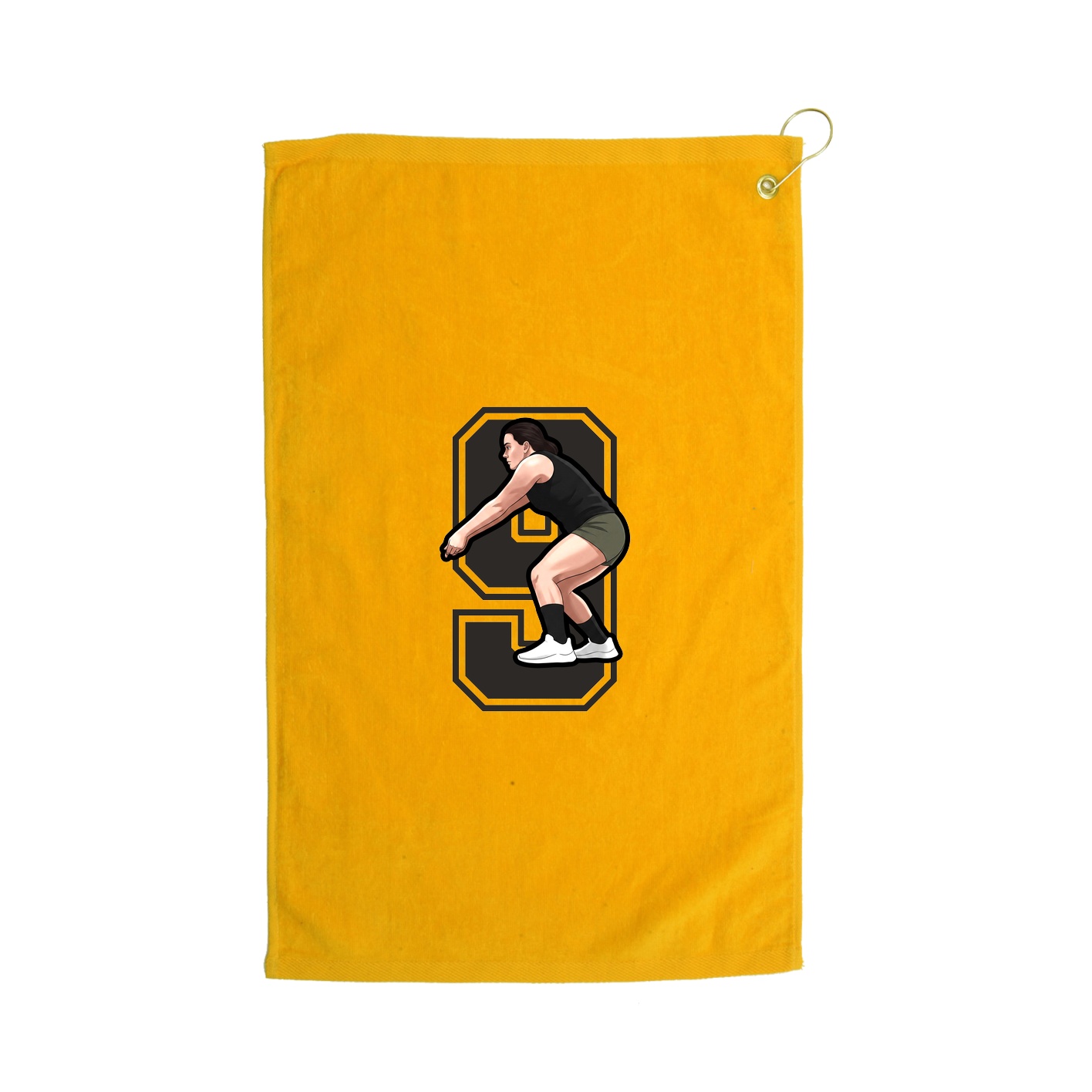Golf Towel — Number in Gold