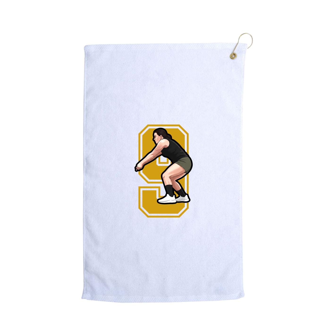 Golf Towel — Number in White