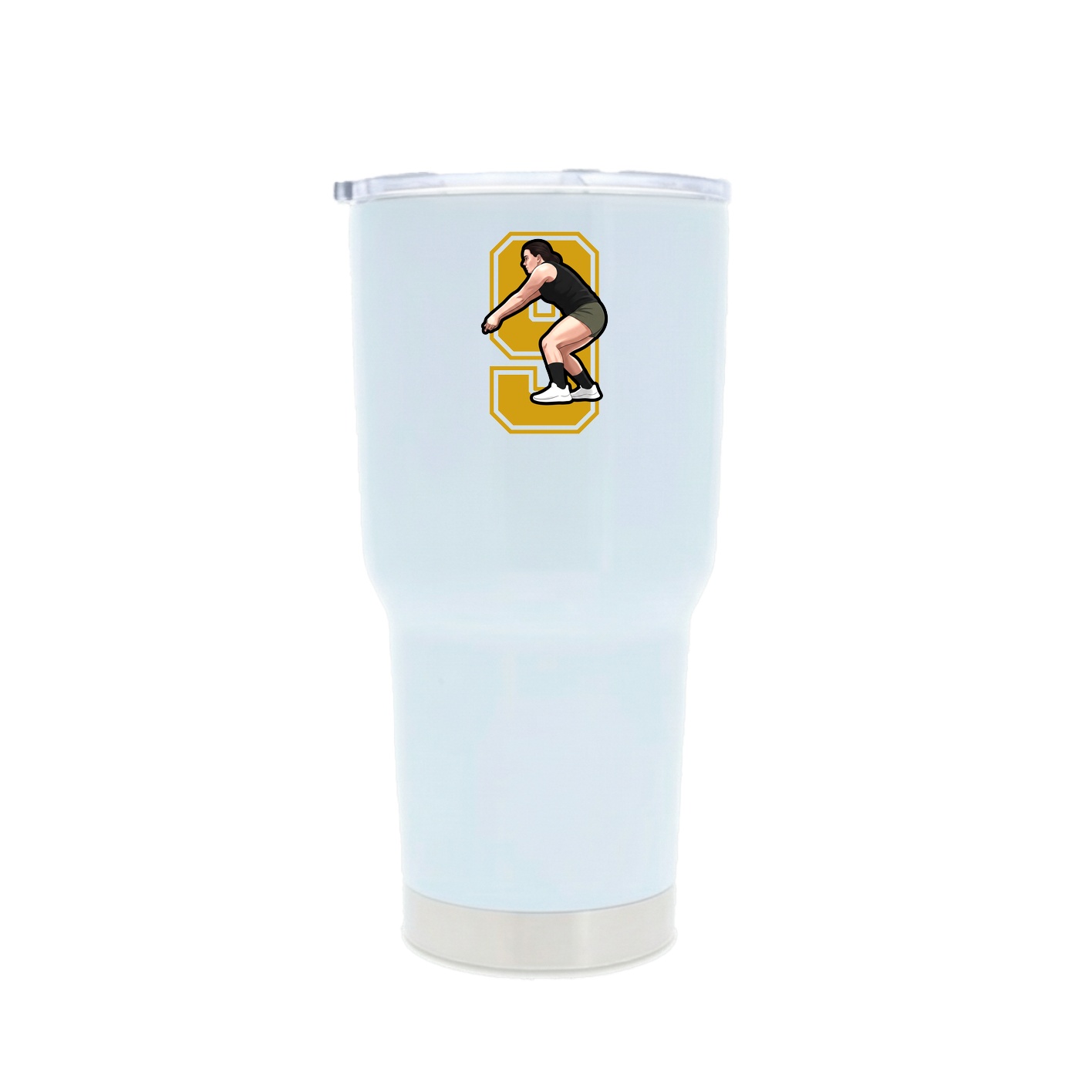30oz Stainless Steel Tumbler — Number in White