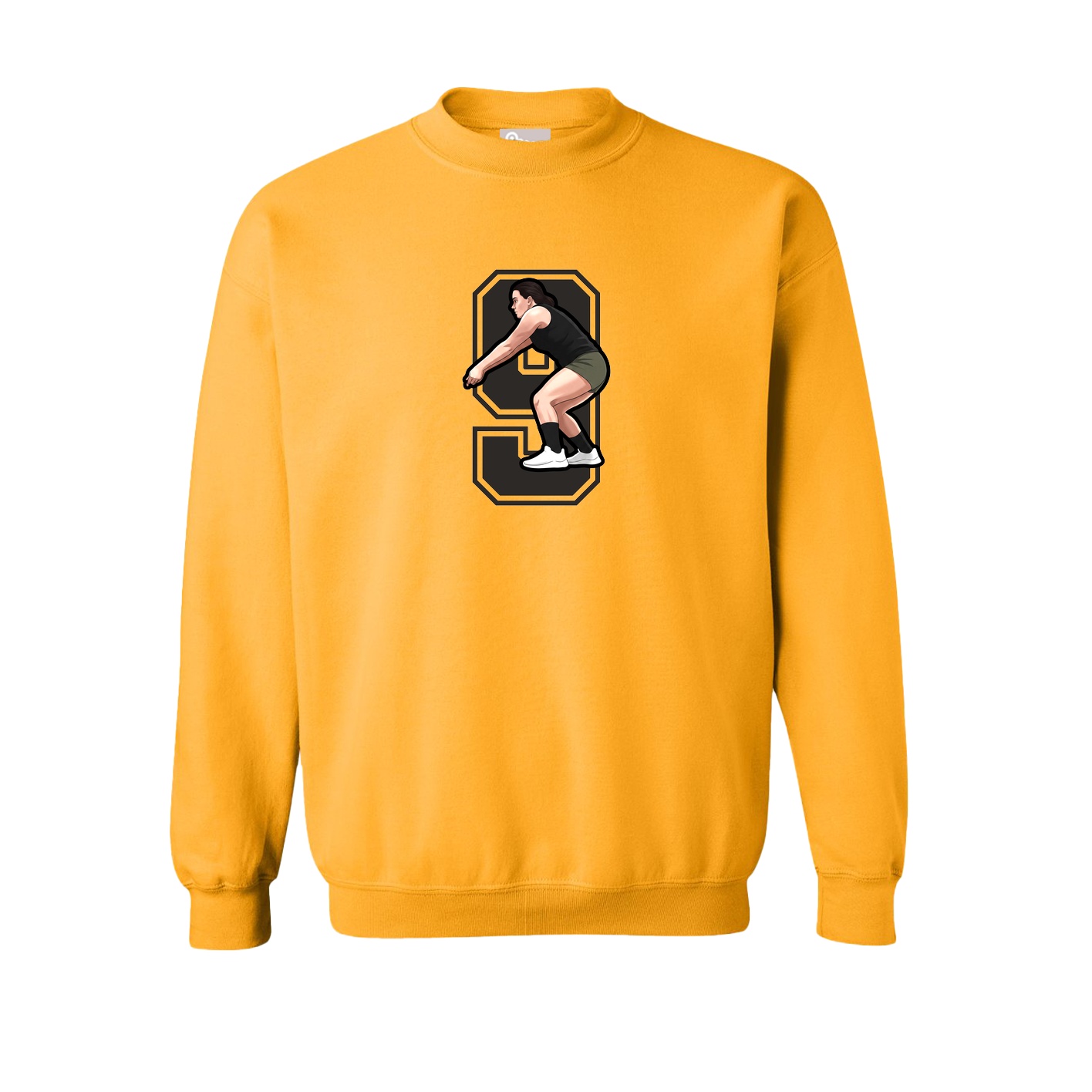 Fleece Crew — Number in Gold