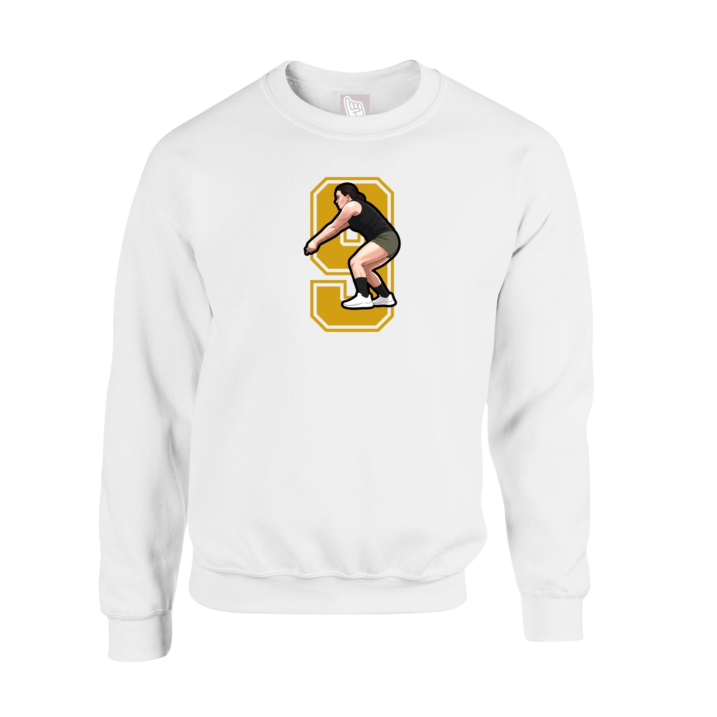 Fleece Crew — Number in White