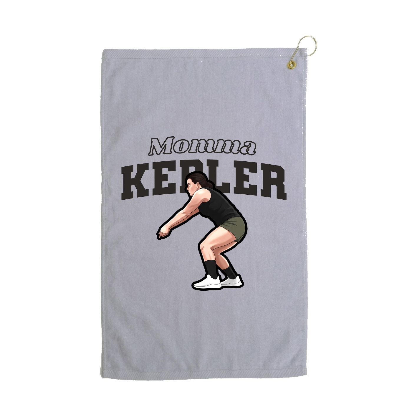Golf Towel — Mothers Day Block in Grey