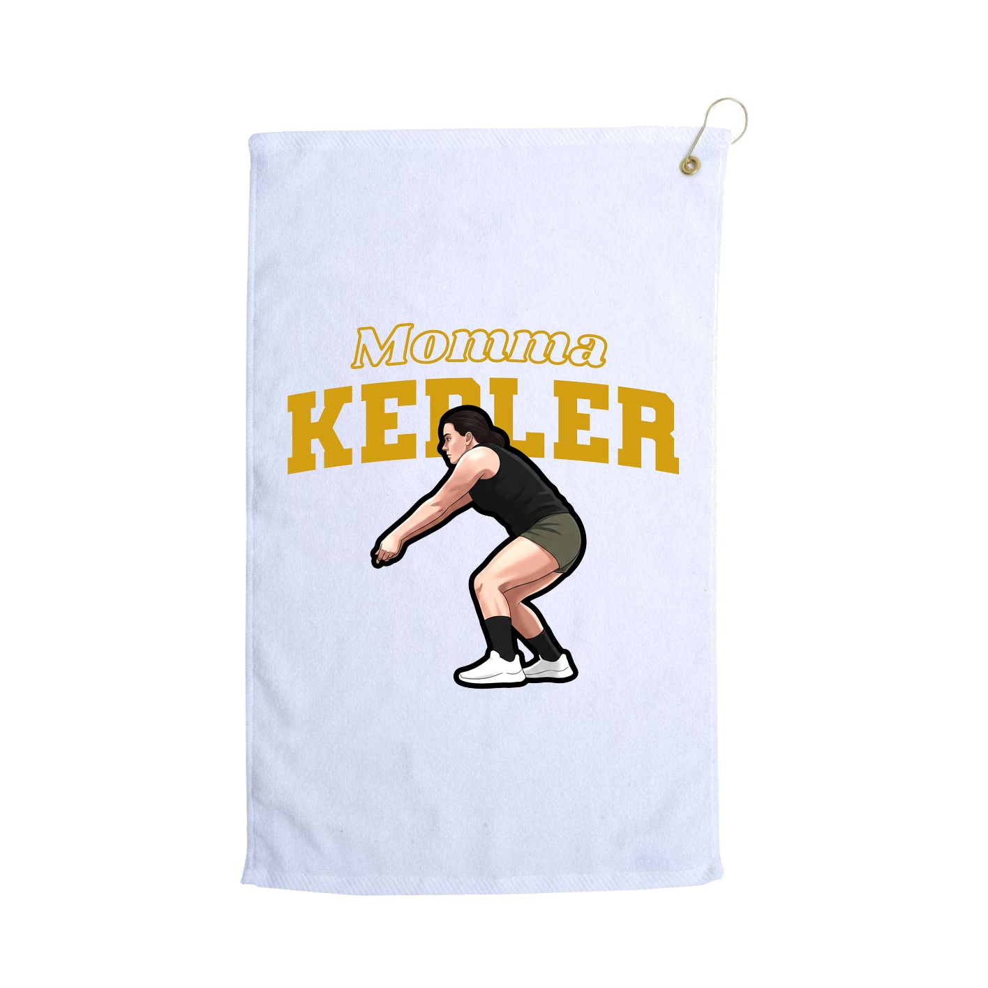 Golf Towel — Mothers Day Block in White