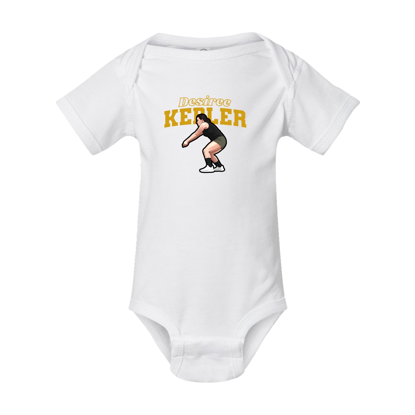 Baby Onesie — Name Arch in White