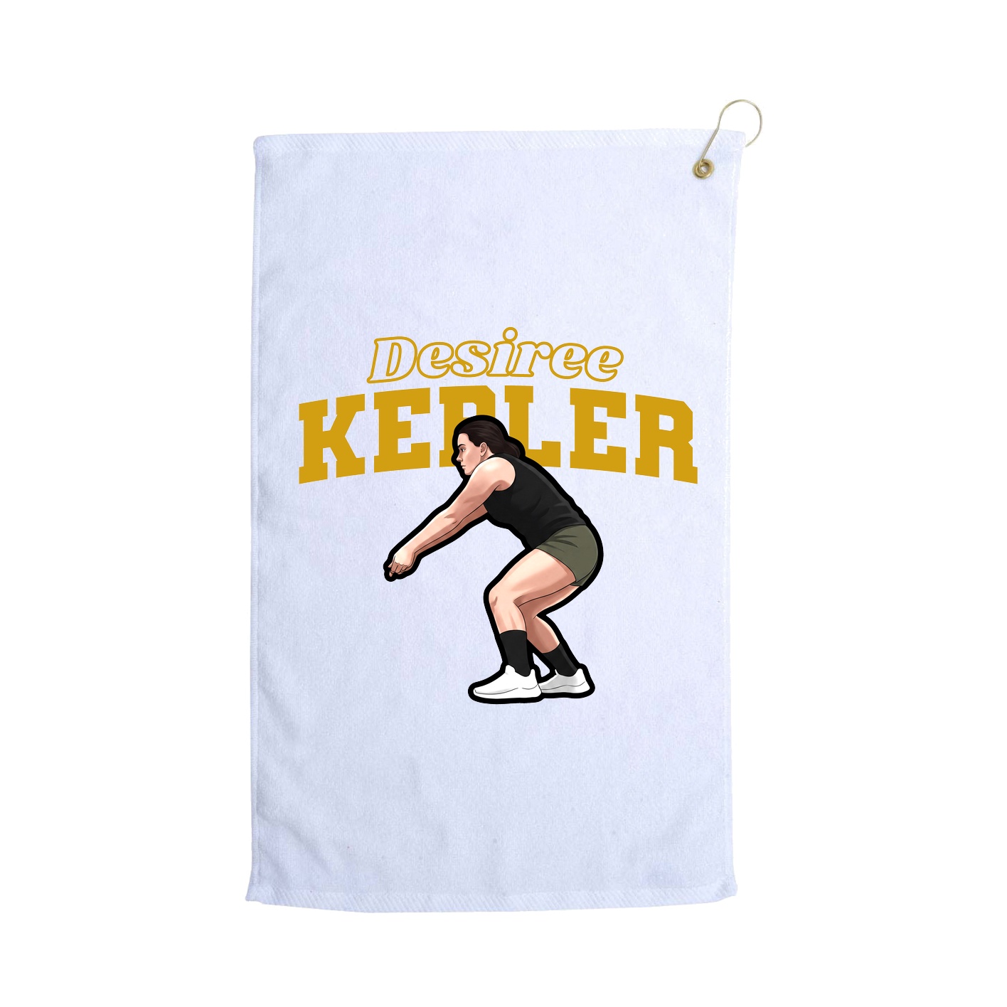 Golf Towel — Name Arch in White