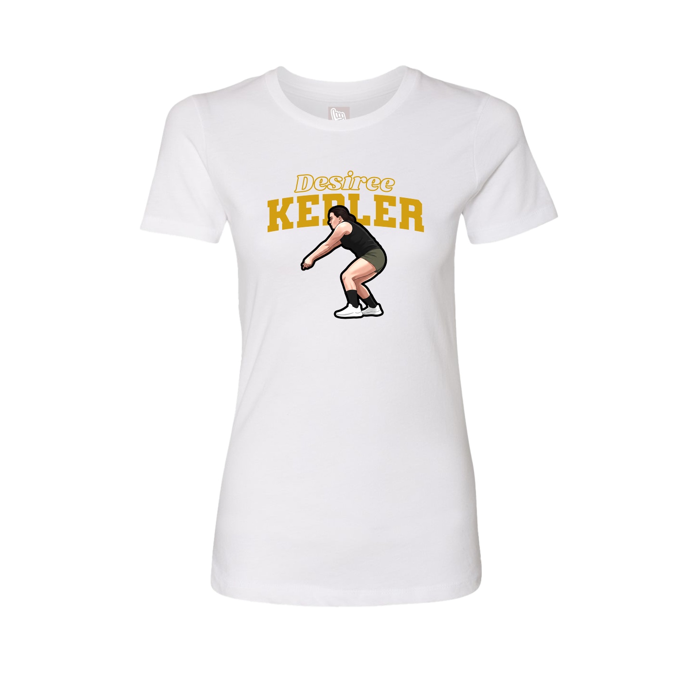 Womens Tee — Name Arch in White