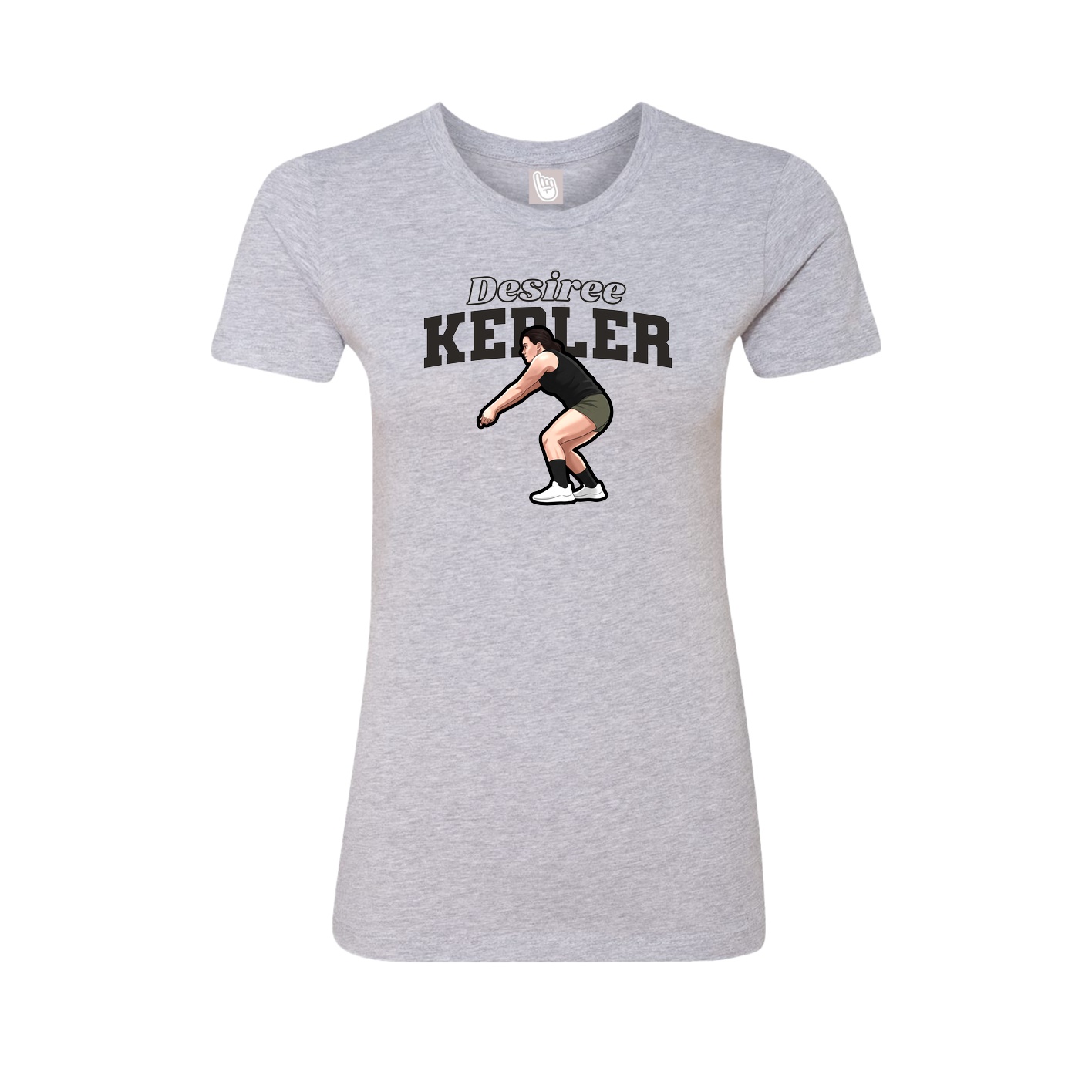 Womens Tee — Name Arch in Grey