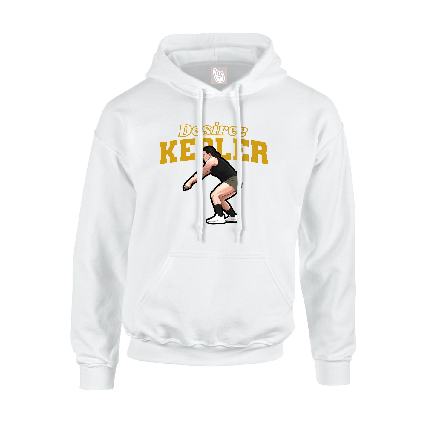 Youth Hoodie — Name Arch in White