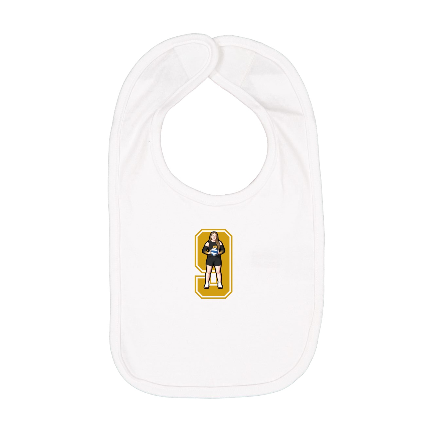 Infant Bib — Number in White