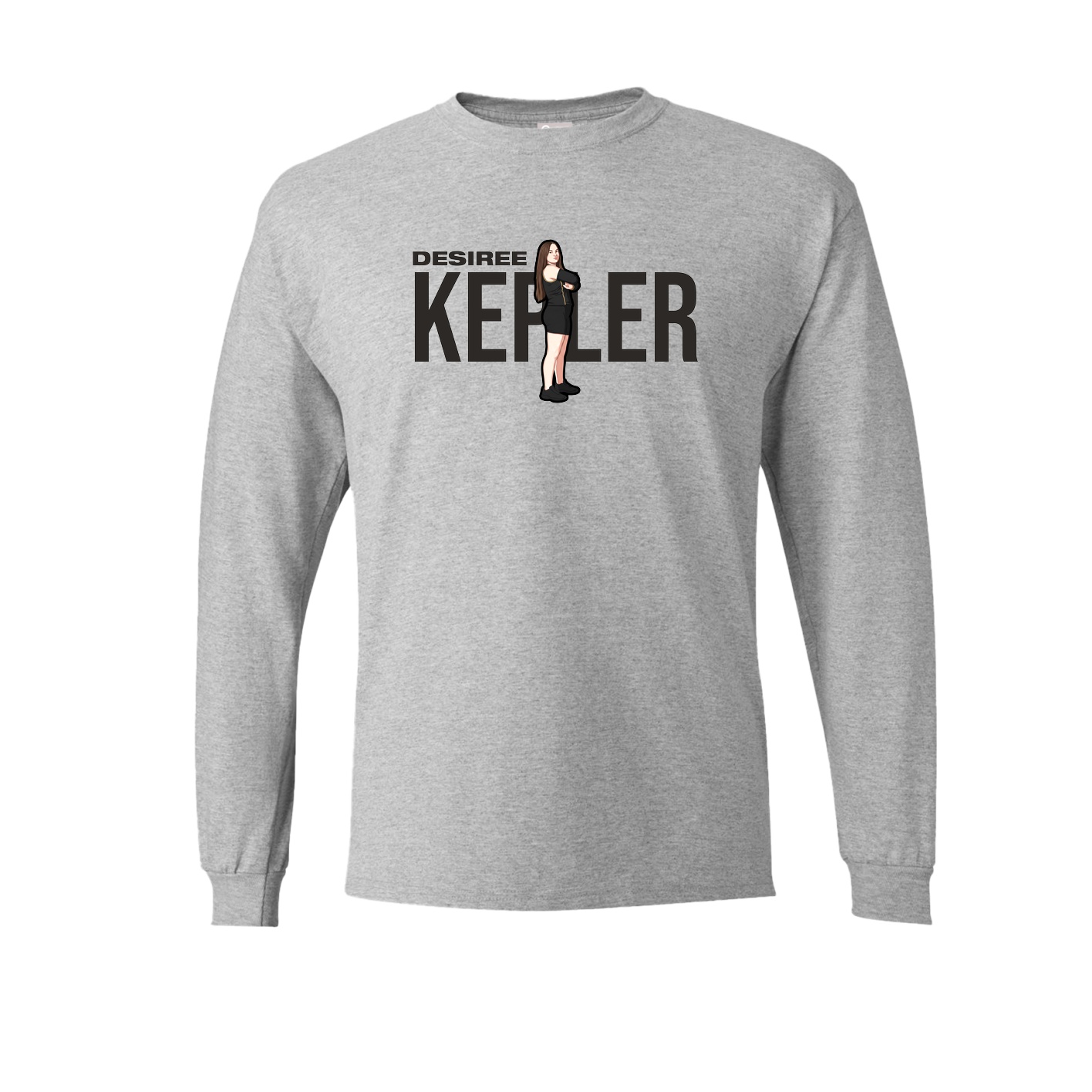 Long Sleeve Tee — Player Name in Grey