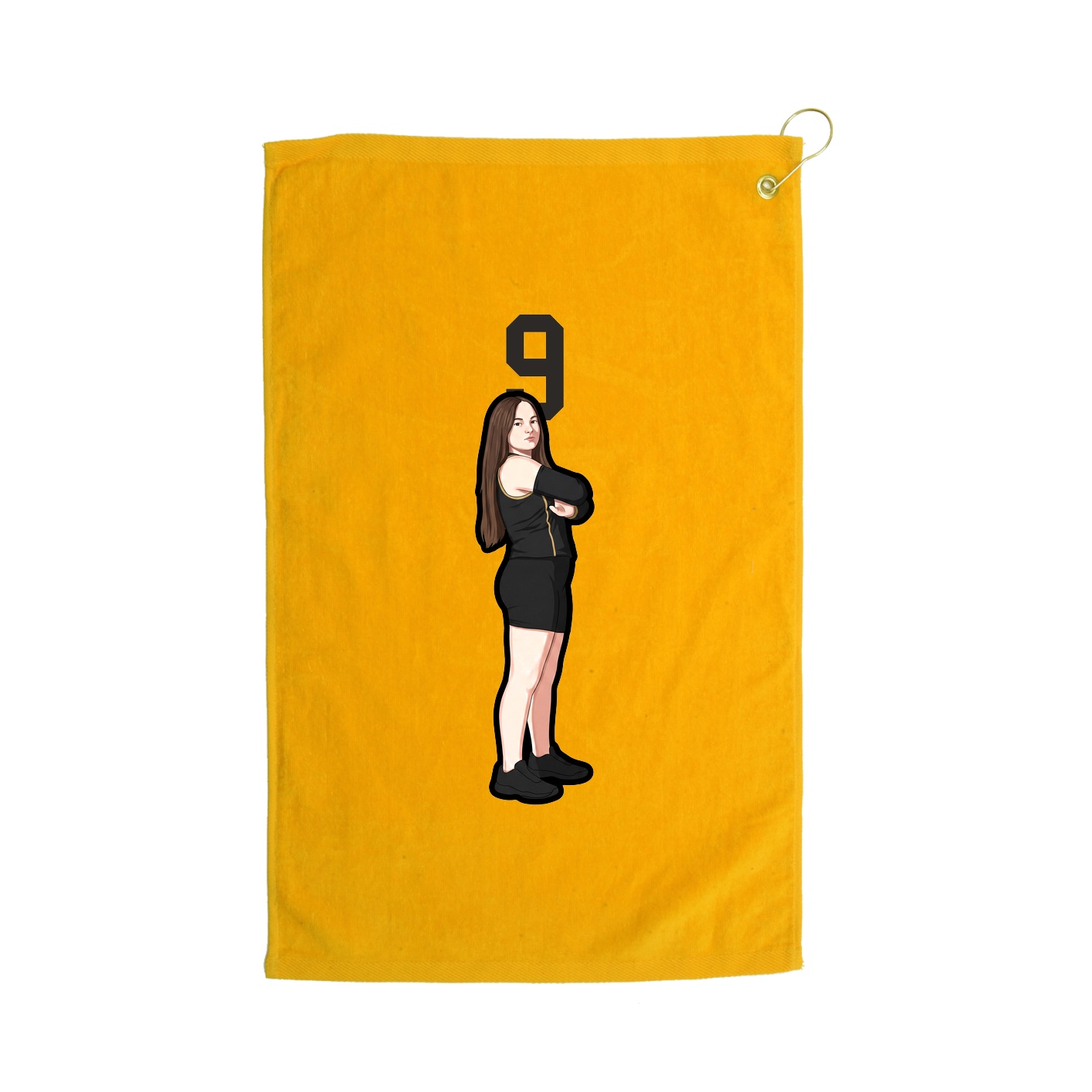 Golf Towel — Number Top in Gold