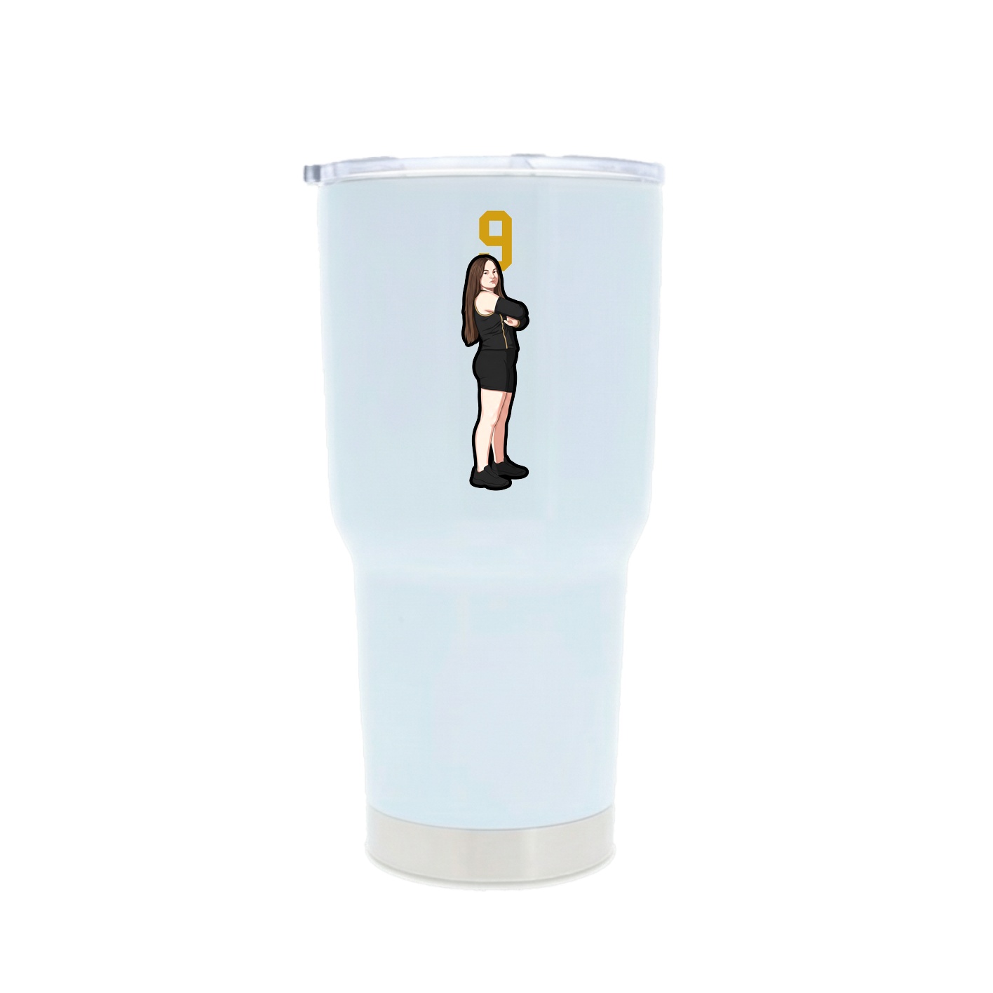 30oz Stainless Steel Tumbler — Number Top in White