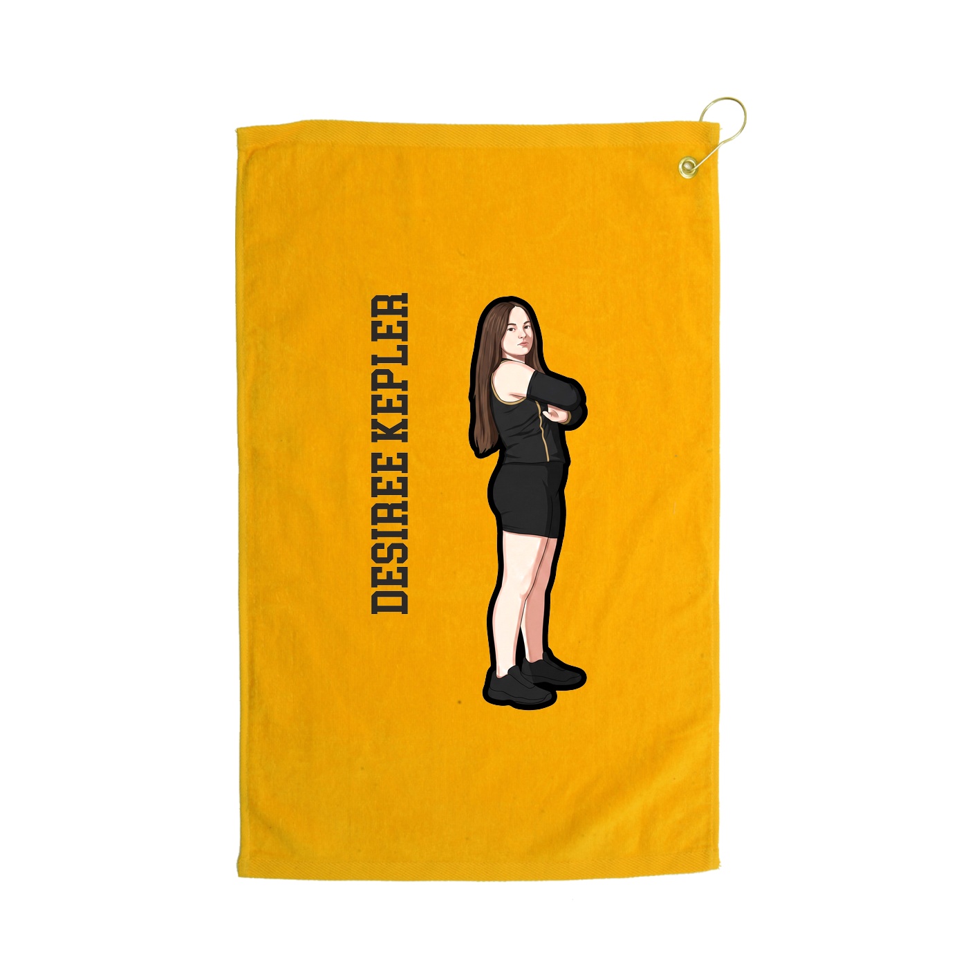 Golf Towel — Name Vertical in Gold