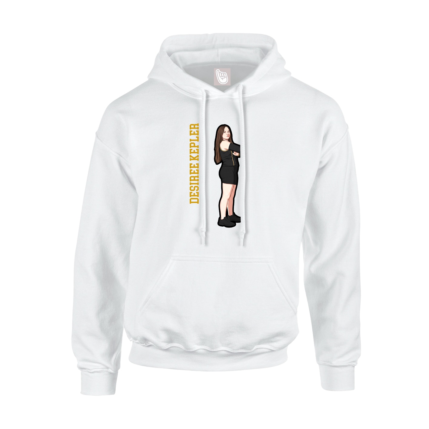 Youth Hoodie — Name Vertical in White