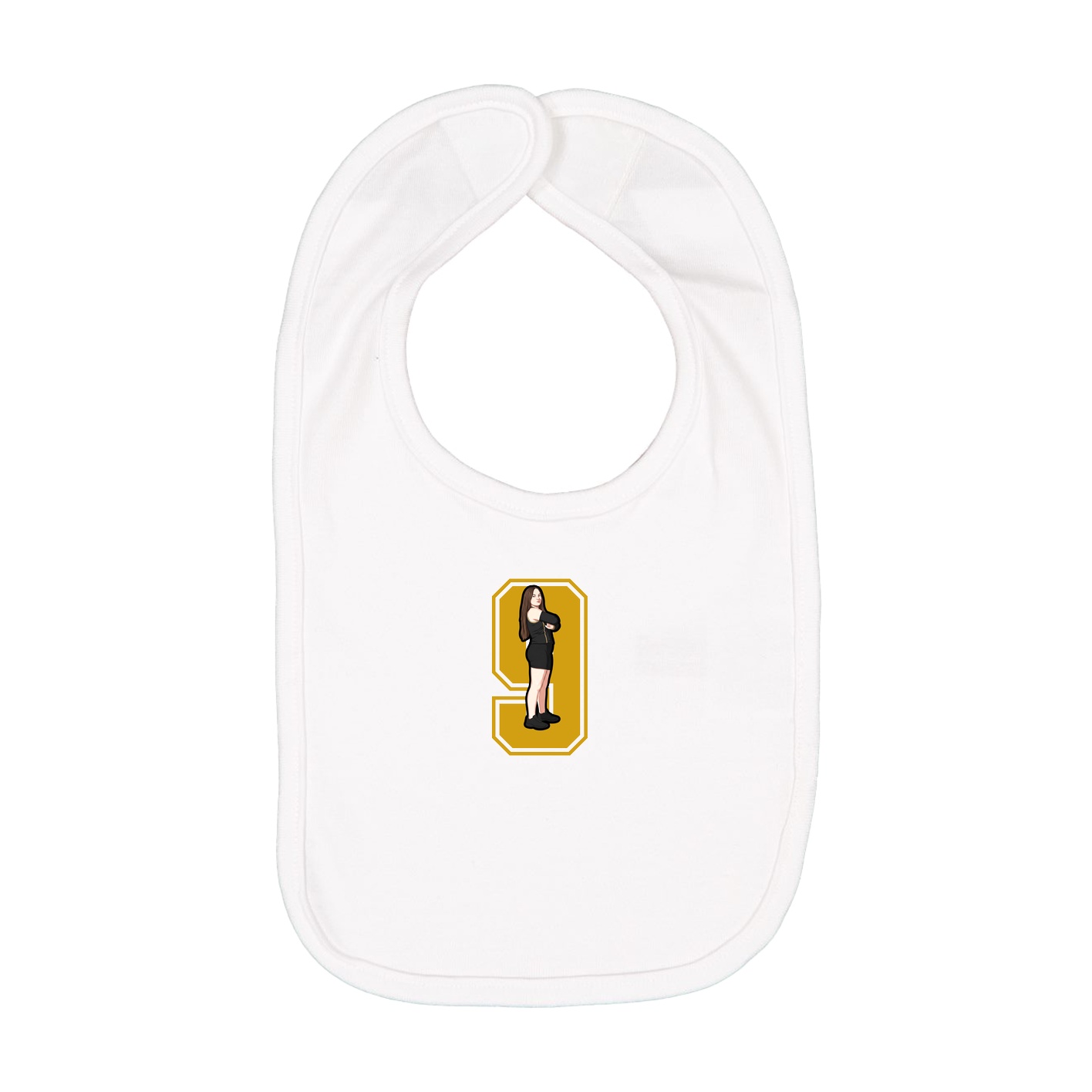 Infant Bib — Number in White