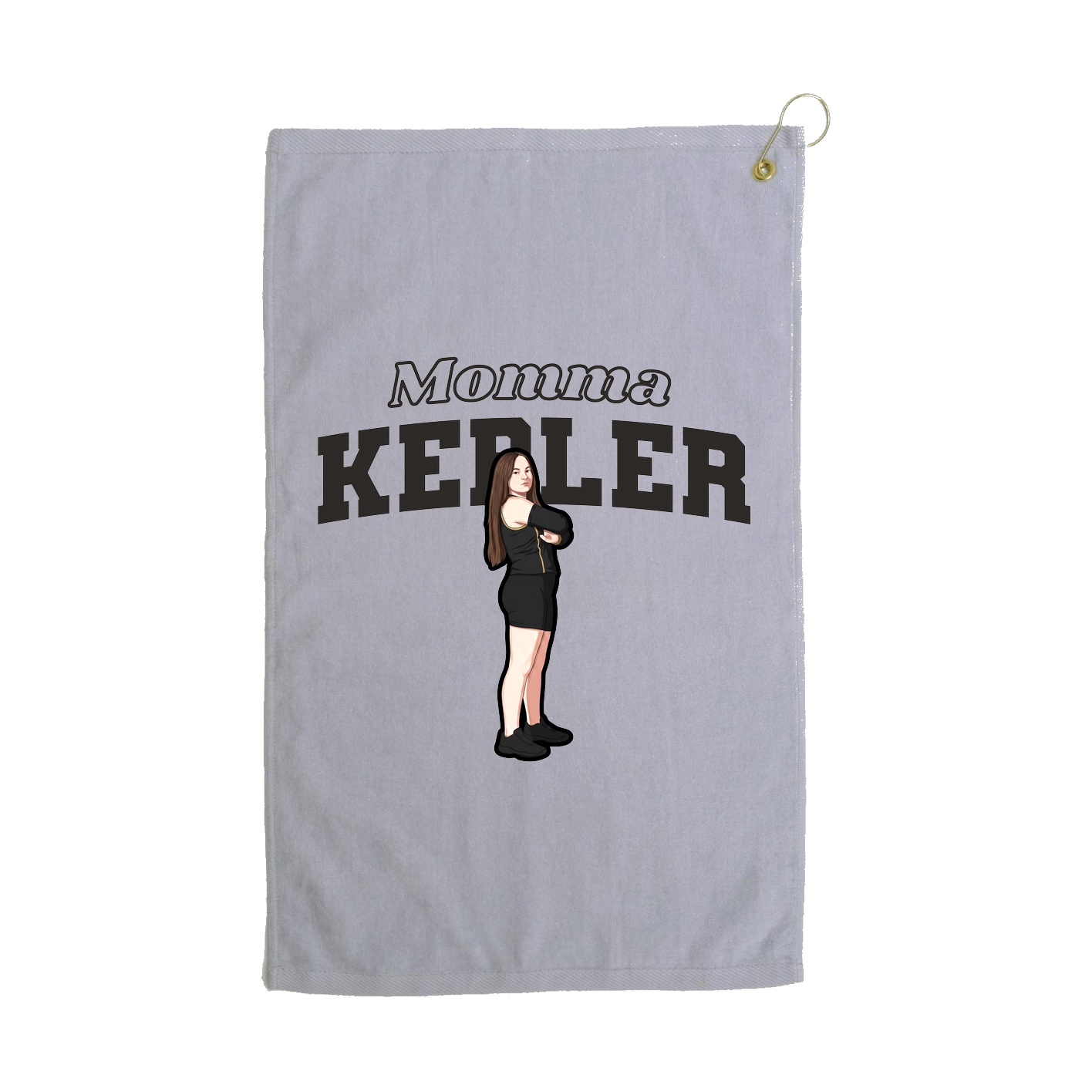 Golf Towel — Mothers Day Block in Grey