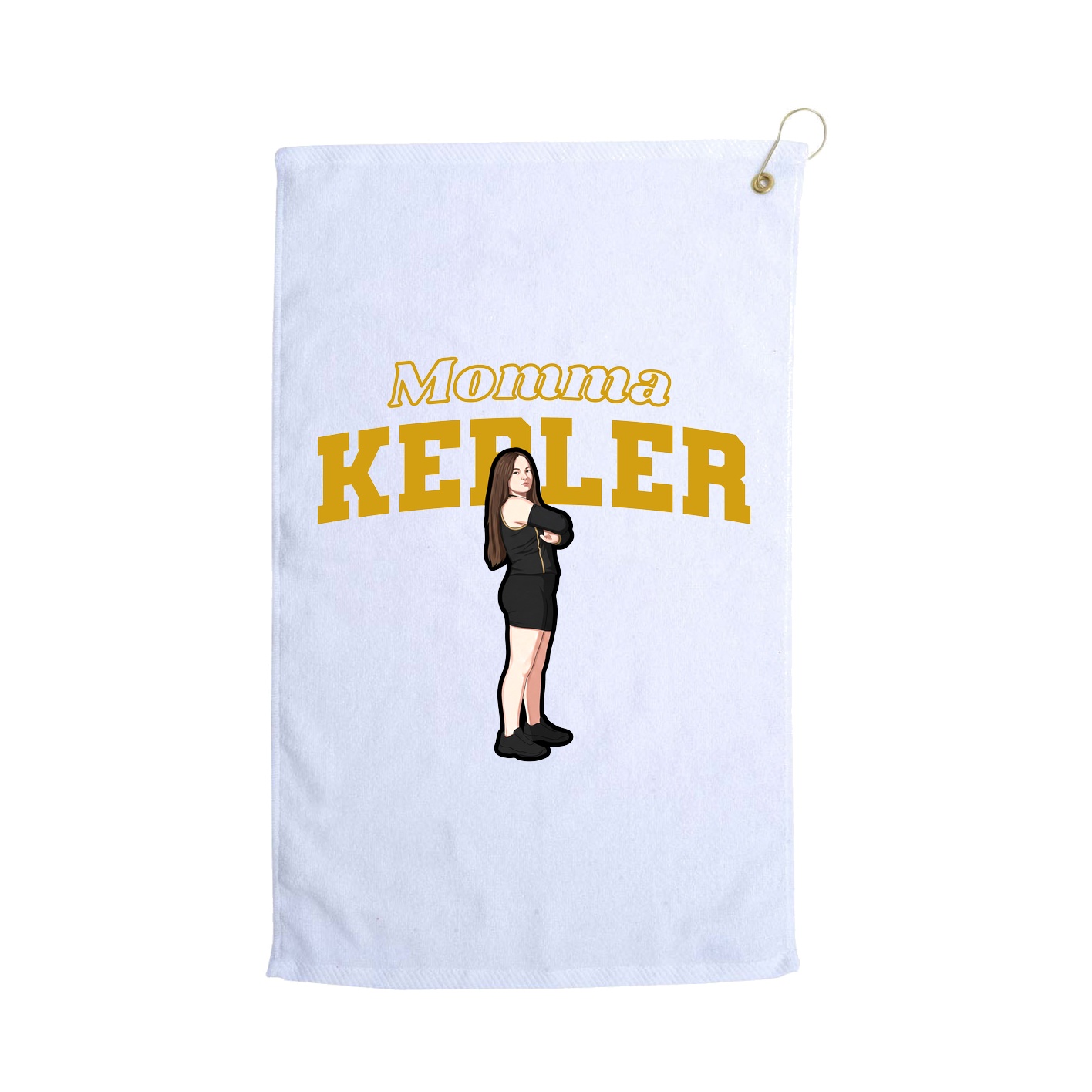Golf Towel — Mothers Day Block in White