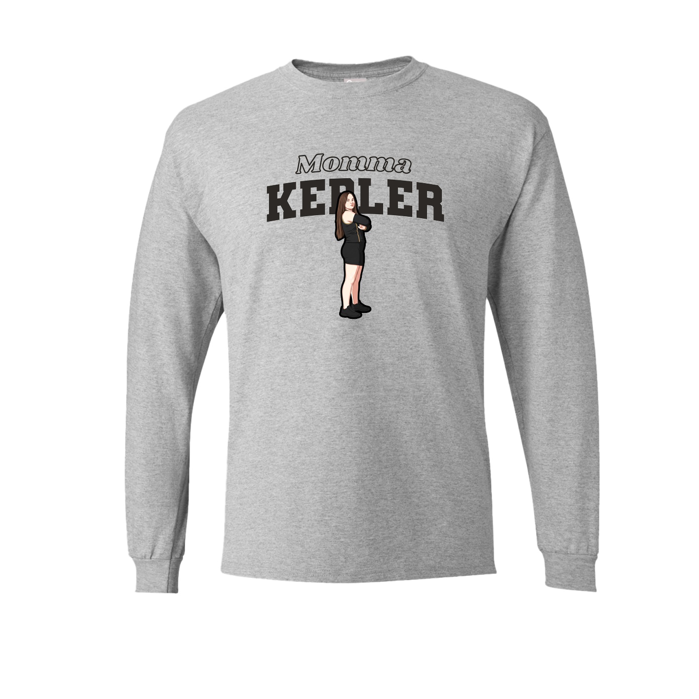 Long Sleeve Tee — Mothers Day Block in Grey