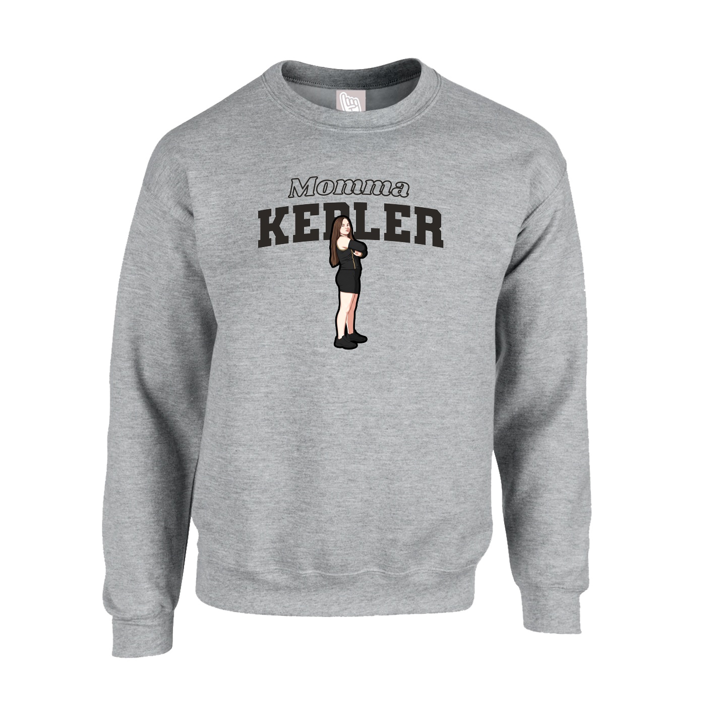 Fleece Crew — Mothers Day Block in Grey