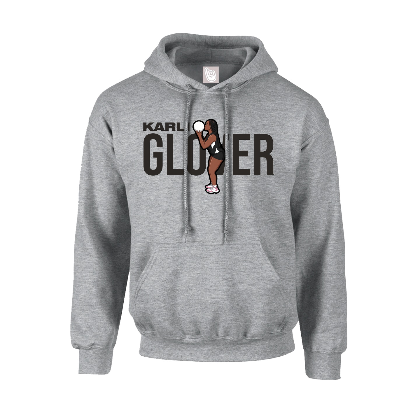 Hoodie — Player Name in Grey