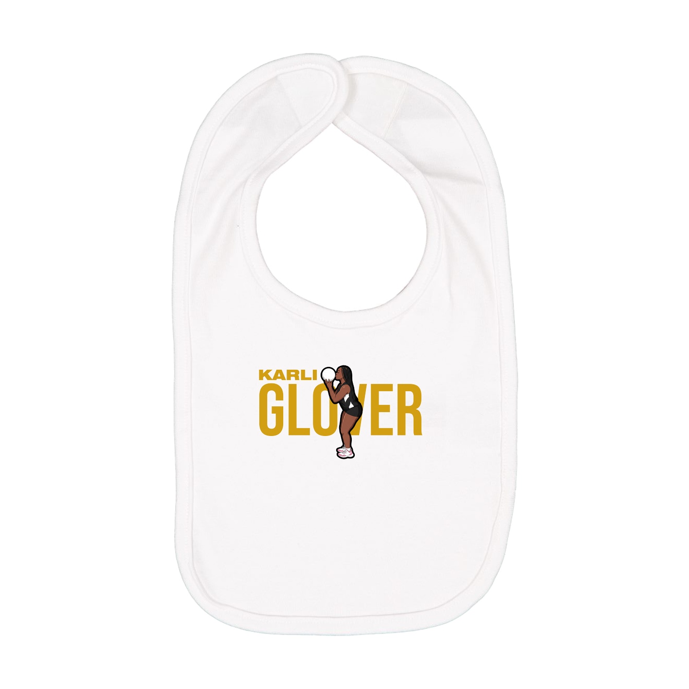 Infant Bib — Player Name in White