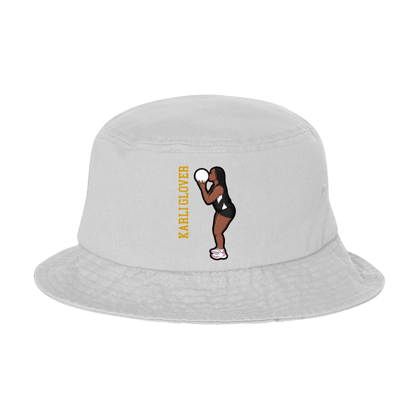 Bucket Cap — Name Vertical in White