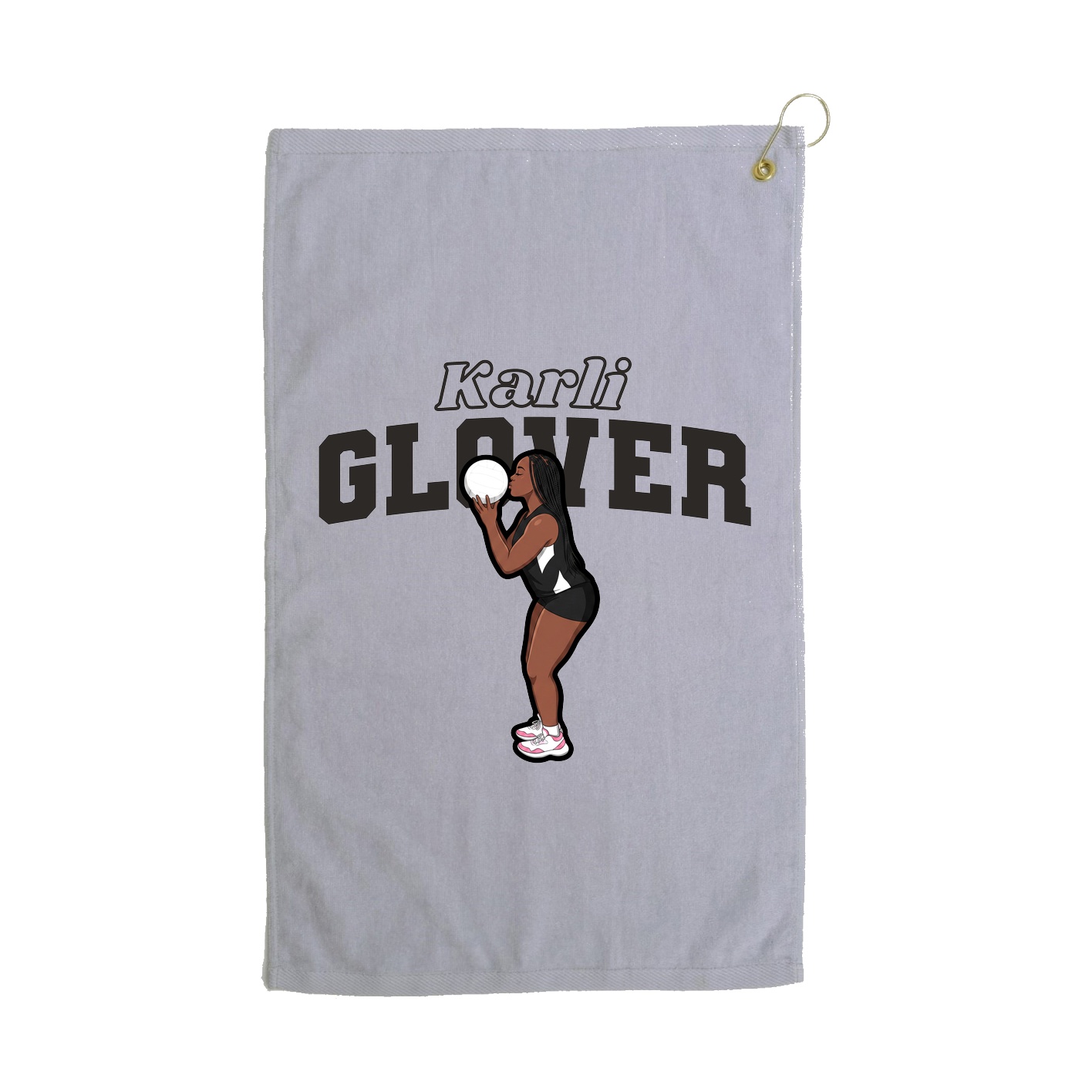 Golf Towel — Name Arch in Grey