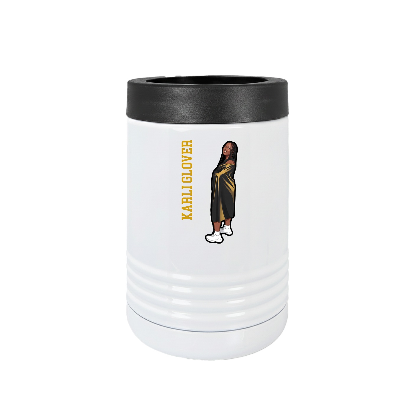 Beverage Holder — Name Vertical in White