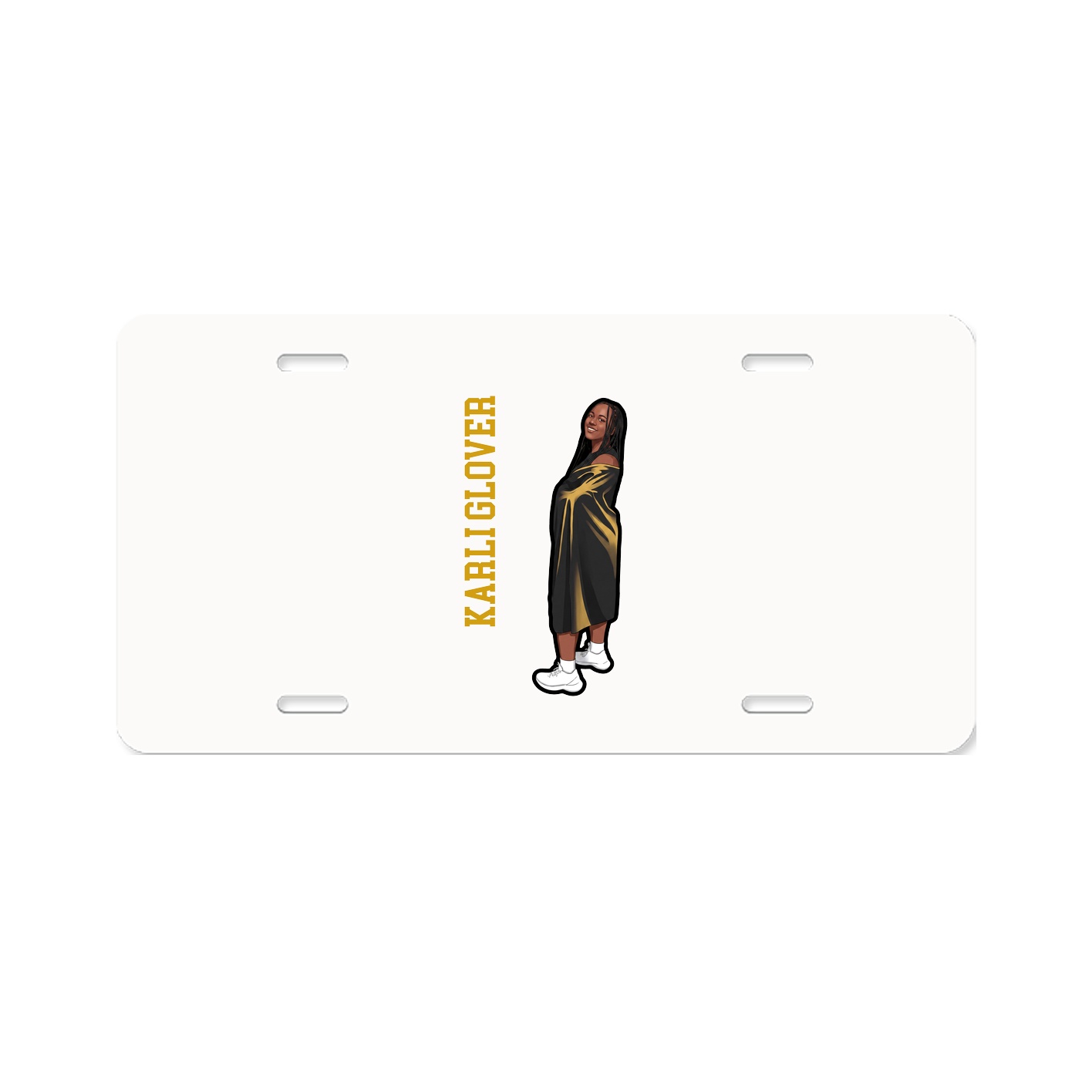 License Plate — Name Vertical in Classic