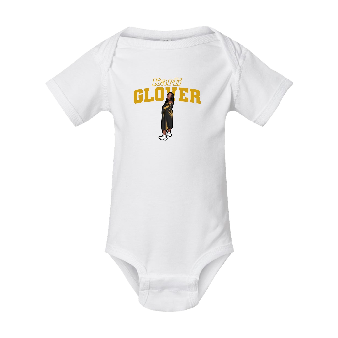 Baby Onesie — Name Arch in White