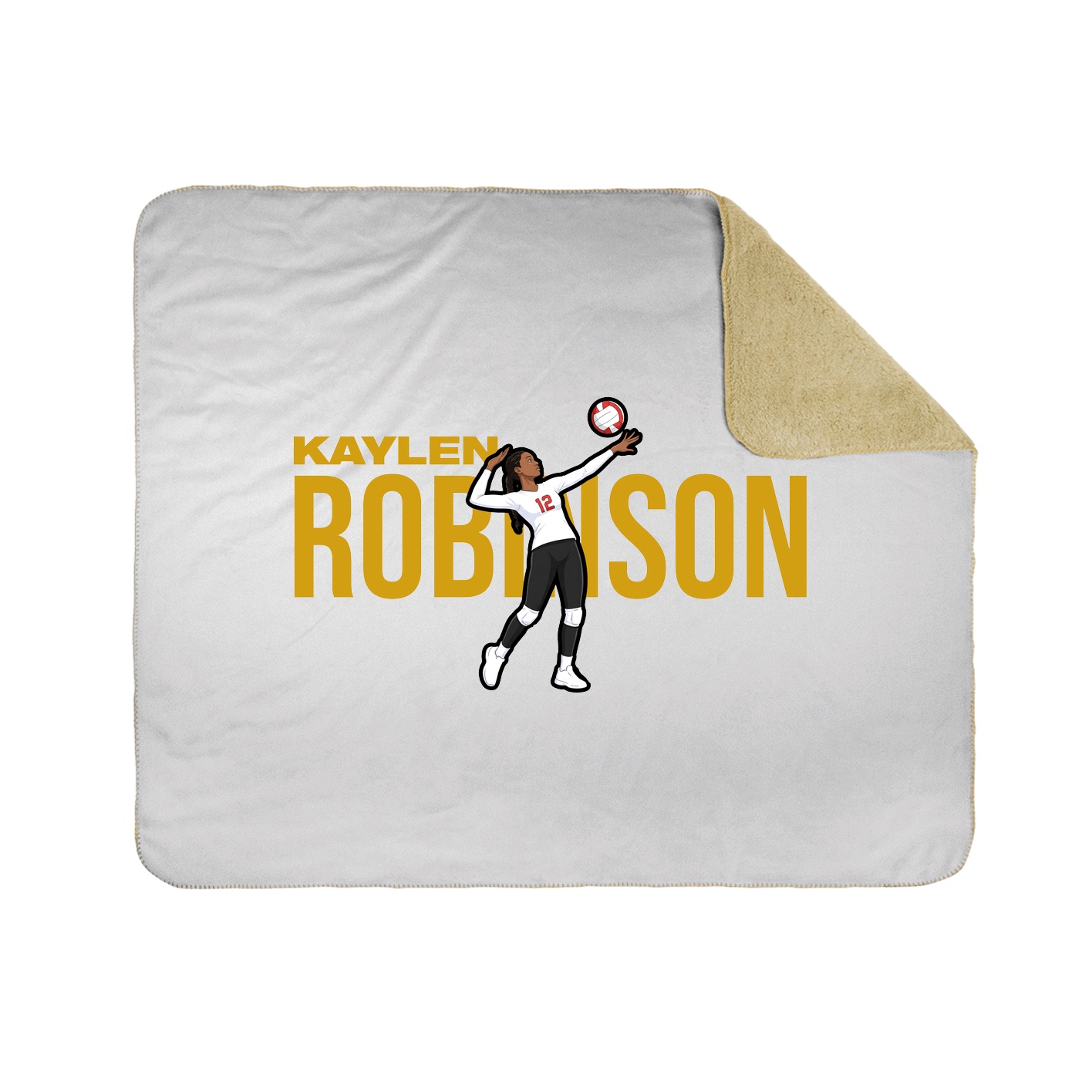 Throw Blanket — Player Name in White