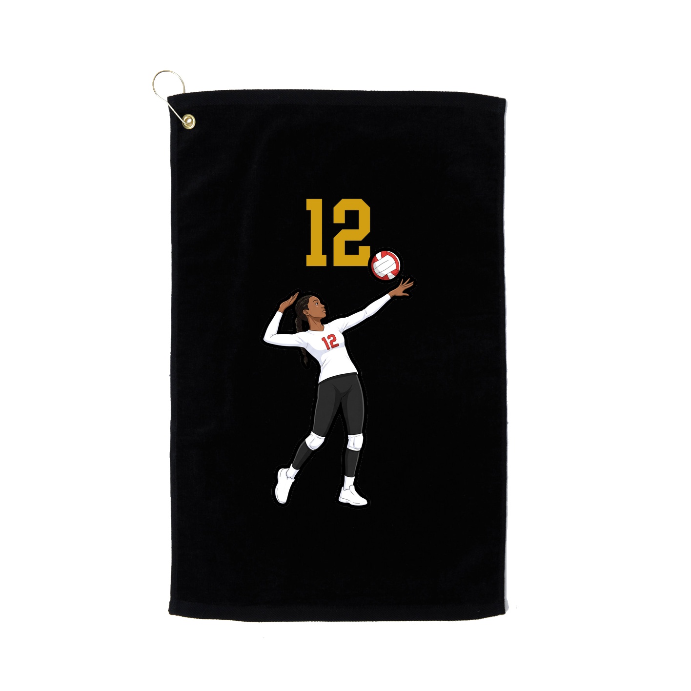 Golf Towel — Number Top in Black