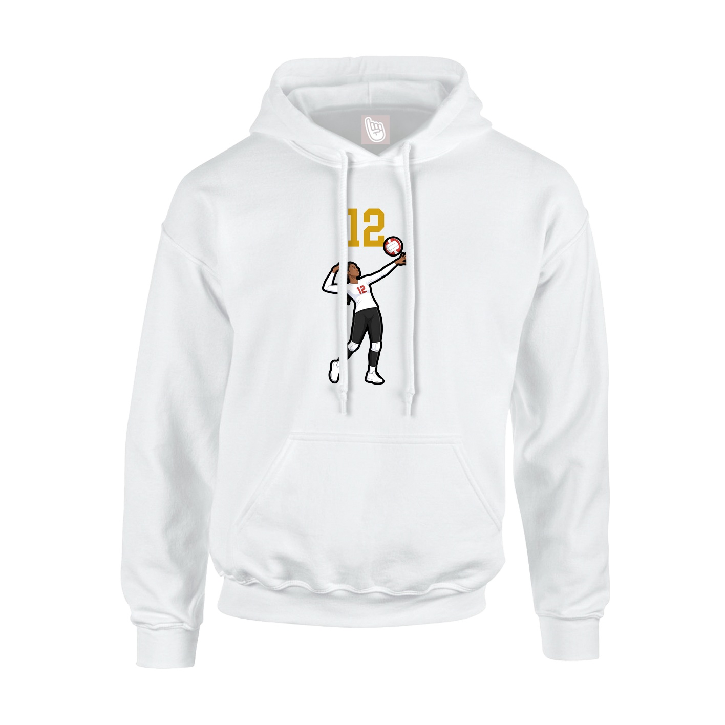 Youth Hoodie — Number Top in White